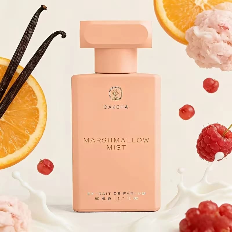 Oakcha Marshmallow Mist Perfume 50Ml,Healing Marshmallow Gourmand Note, Marshmallow、Sugar、Vanilla、Peach、Musk、Amber.High‑Concentrate Long‑Lasting, Great For Date And Party.