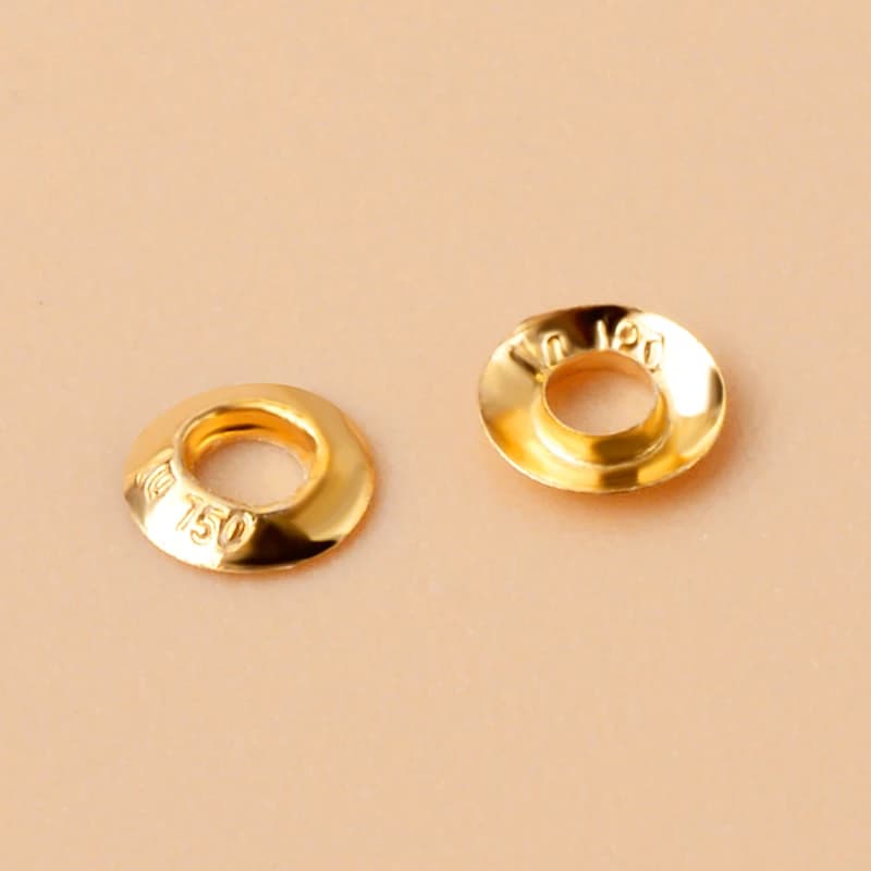 DIY Acessories Fine Jewelry Genunie 18k Yellow Gold Adhesive bead accessories Necklace Bracelet AU750 Necklace Earrings diy0007