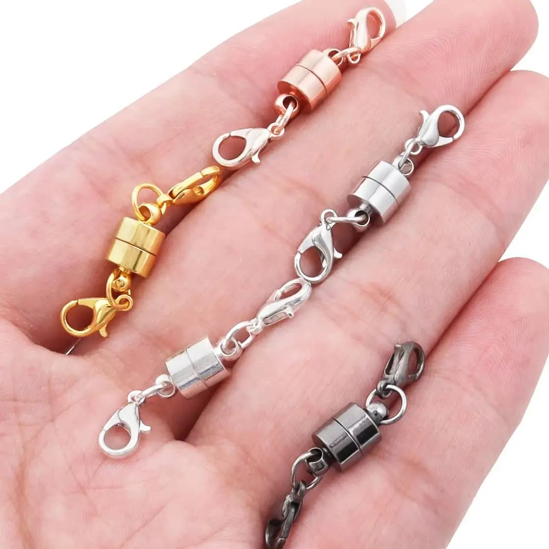 5Sets/Lot Magnetic Clasps With Lobster Clasps For Jewelry Making DIY Bracelet Necklace Magnet Clasp Connector Buckle Fasteners