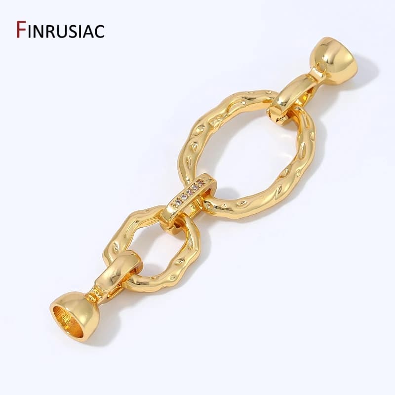 18K Gold Plated Brass Oval Connector Clasp,Lock For Jewelry,Irregular Fastener Clasp For DIY Necklace Bracelet Making…
