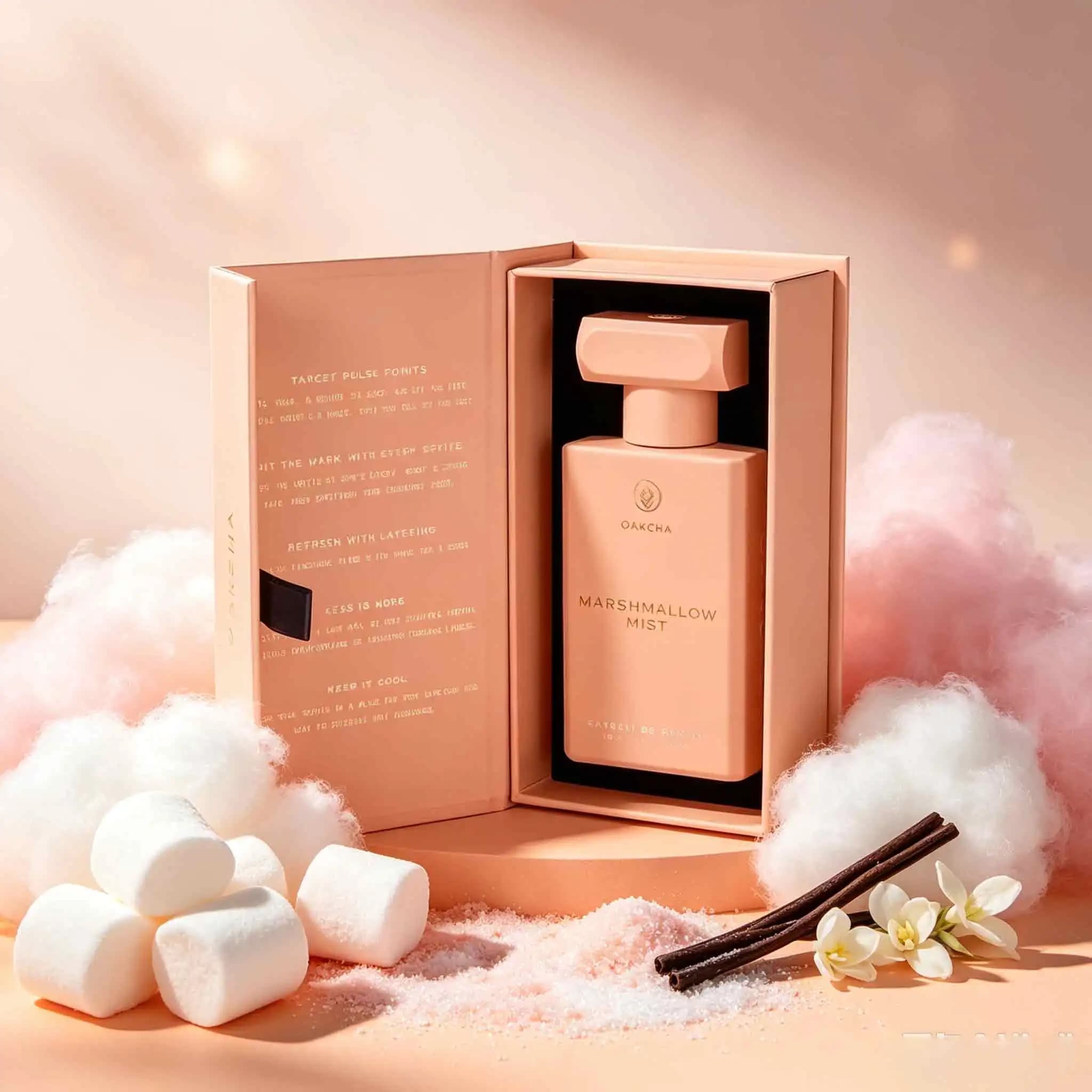Oakcha Marshmallow Mist Perfume 50Ml, Peach‑Orange Light‑Luxury Women Fragrance, Fluffy Marshmallow Blends Vivid Peach, Mild Vanilla Matches Rich Amber‑Musk, Fluffy Creamy Layers, Highlight Dreamy‑Swe