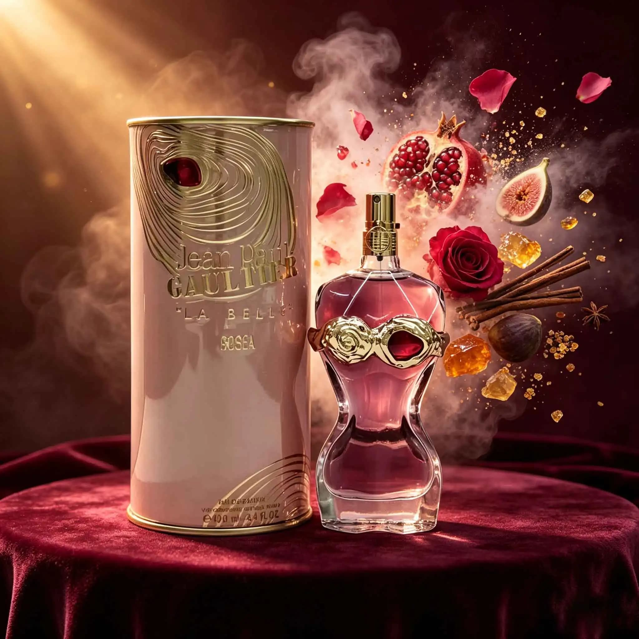 Jean Paul Gaultier La Belle Rosea Perfume, EDP For Women. Iconic Curvy Torso Glass Bottle, Long‑Lasting fragrance, Floral‑Fruity Gourmand Notes For Distinctive Feminine Scent.