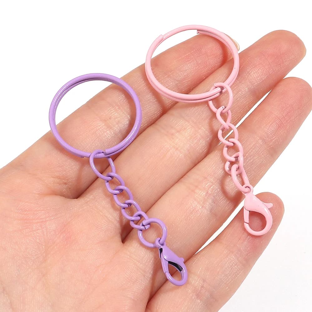20pcs Zinc Alloy Keychain Lobster Clasps Key Ring Hanging Chain for DIY Jewelry Making Keychain Connector Hooks Bags…