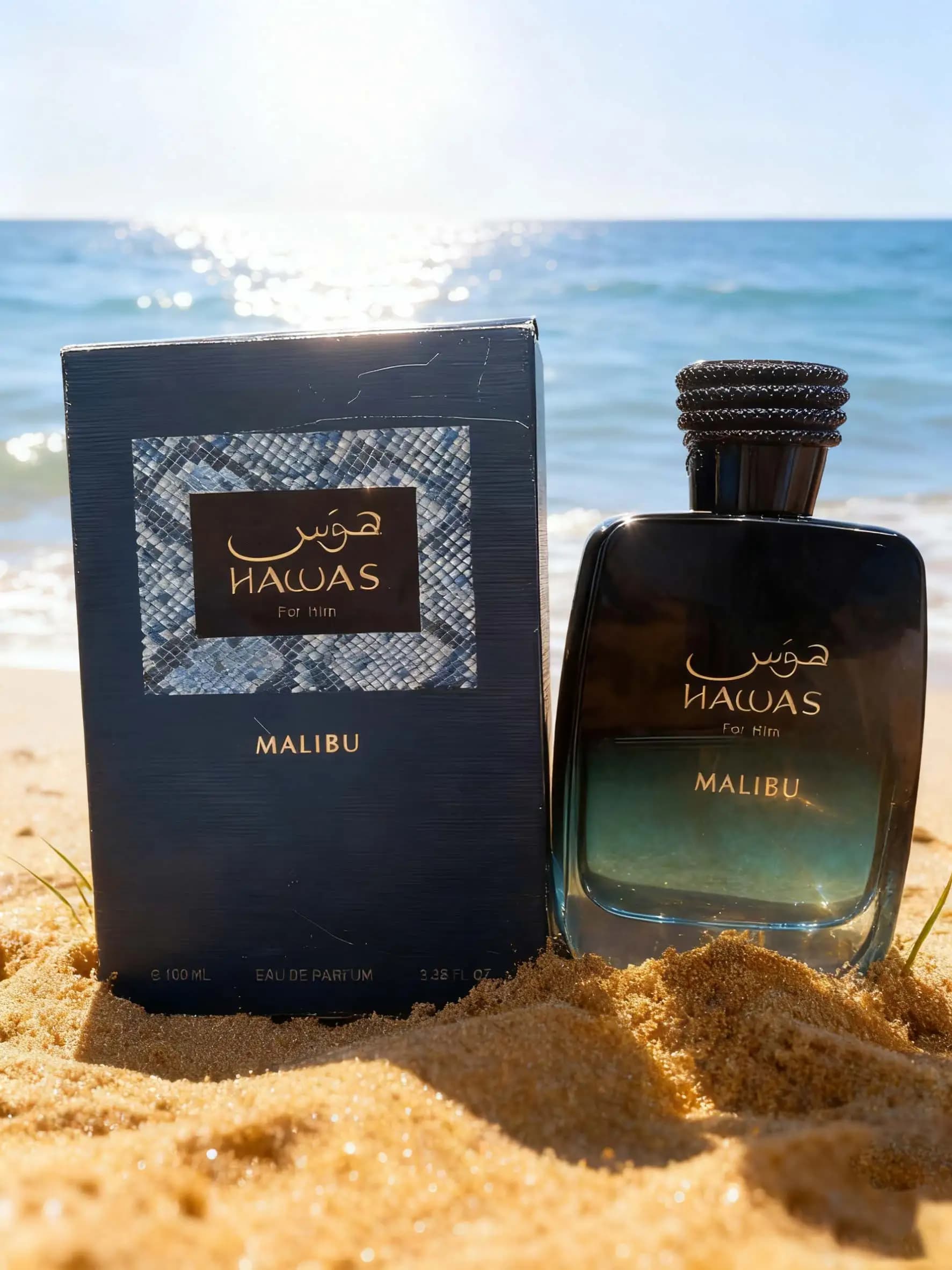 Hawas Malibu For Him Perfume 100Ml, Pineapple Orange Grapefruit Burst Tropical Fruity Aroma, Lavender Orris Intertwines Softly, Patchouli Musk Base, Sunny Vacation Scent, Show Men’s Relaxed Energetic
