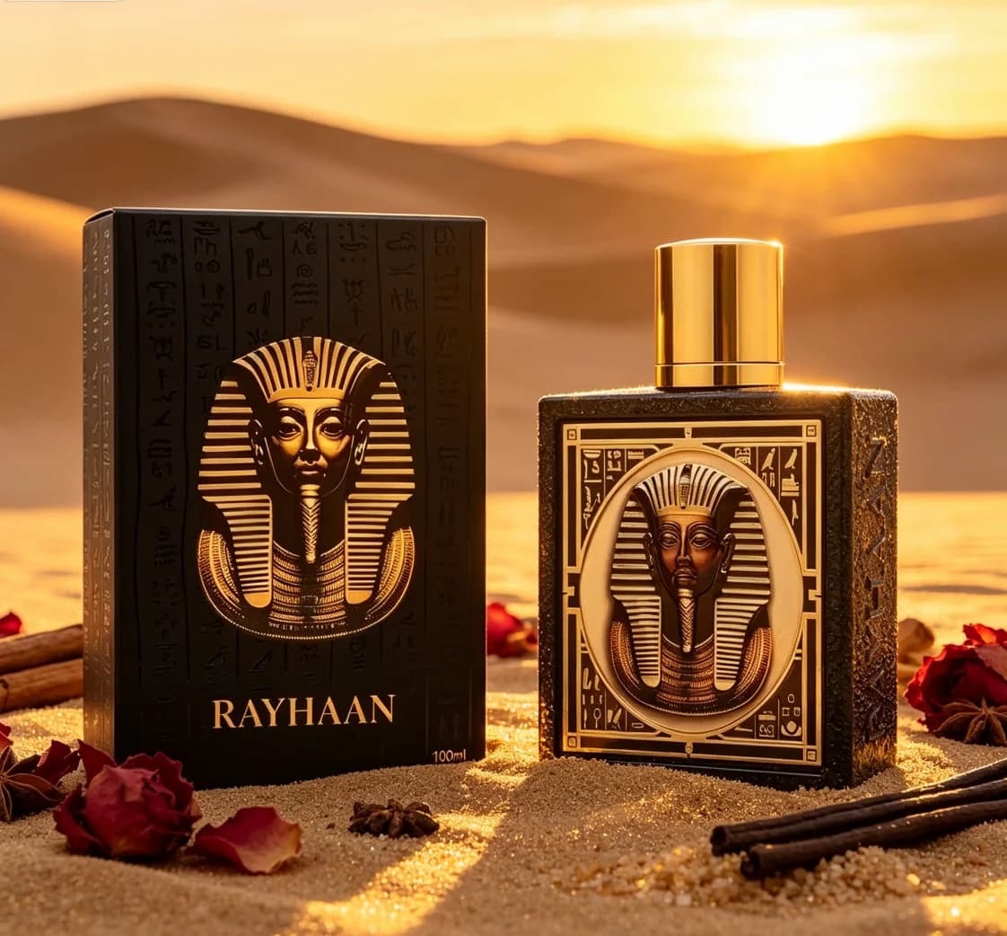 Rayhaan Pharaoh 100Ml Eau De Parfum. Gift Box Printed With Ancient Egyptian Hieroglyphs And Exquisite Pharaoh Relief. Noble Heavy Scent For Collection Or Premium Gifting For Men.