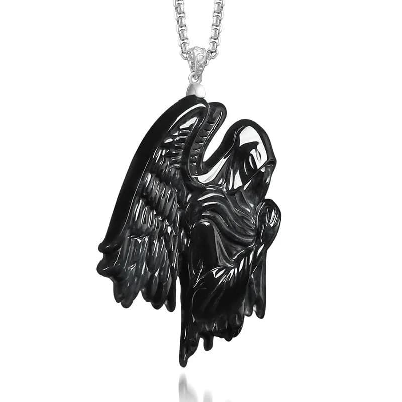 S925 Silver Natural Real Emerald Black Chicken Color Night Angel Pendant Necklace Jewelry Fashion Charm Certificate Gift