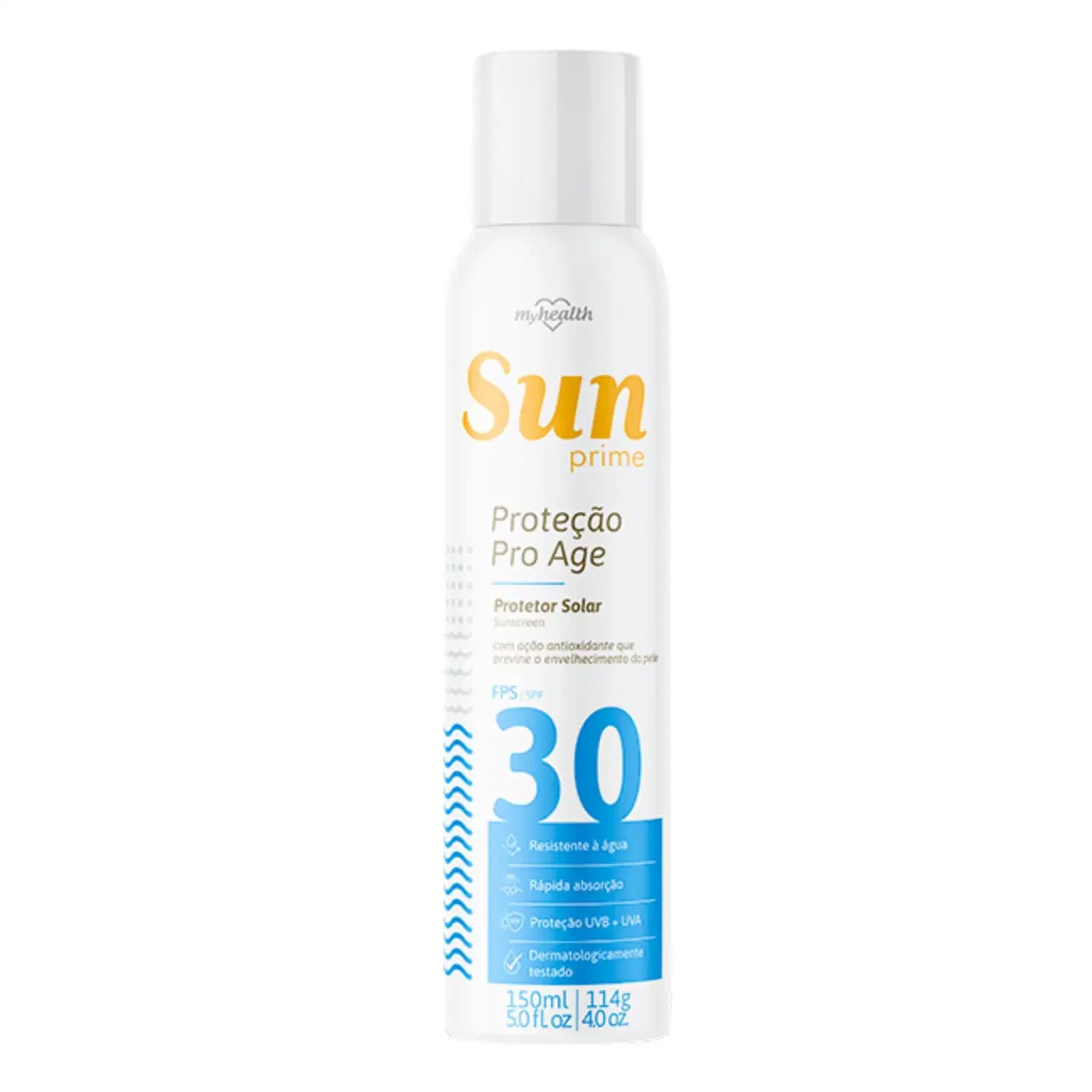Protetor Solar Aerossol Sun Prime FPS30 150Ml - My Health