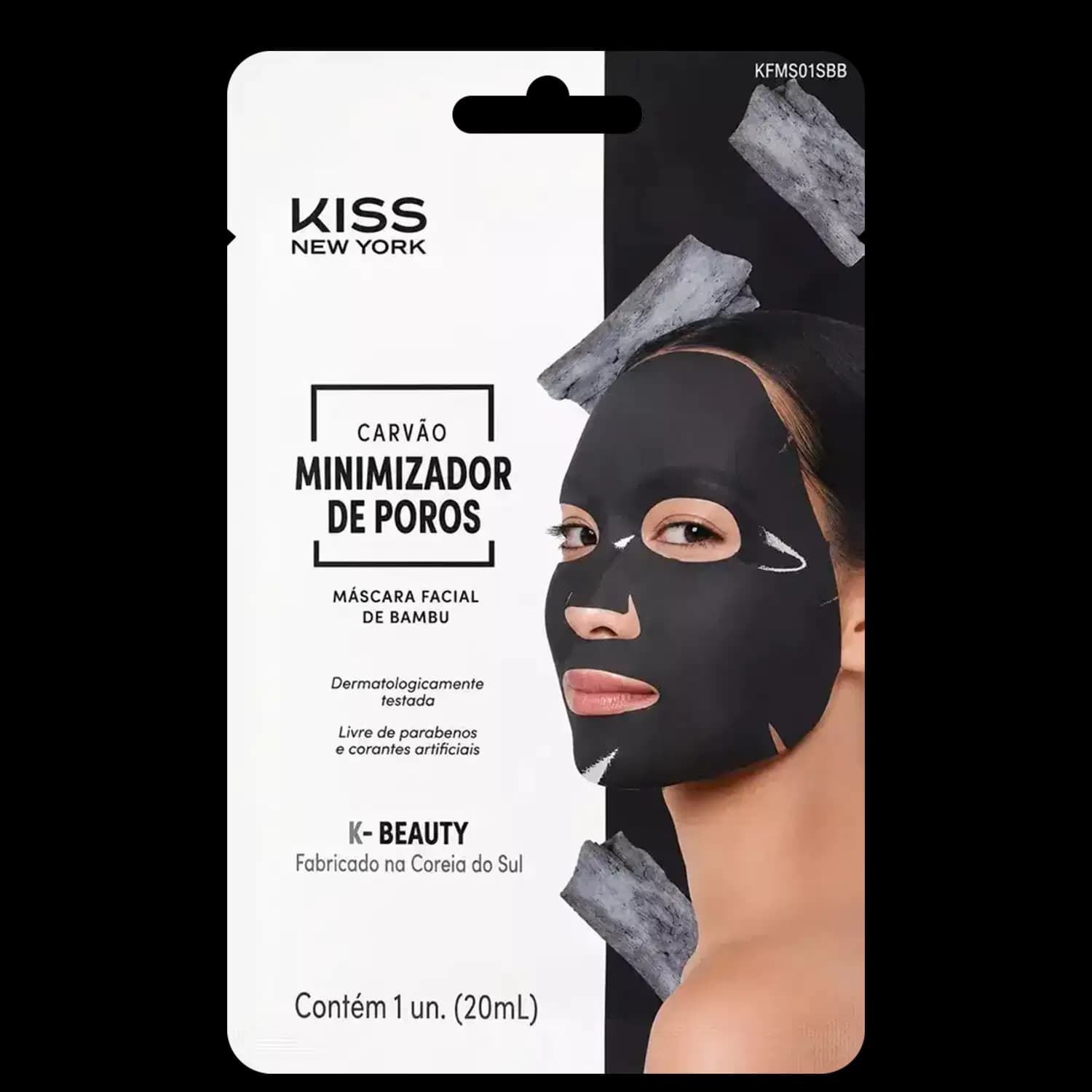 Kiss New York Carvão Minimizador de Poros - Máscara Facial 20ml