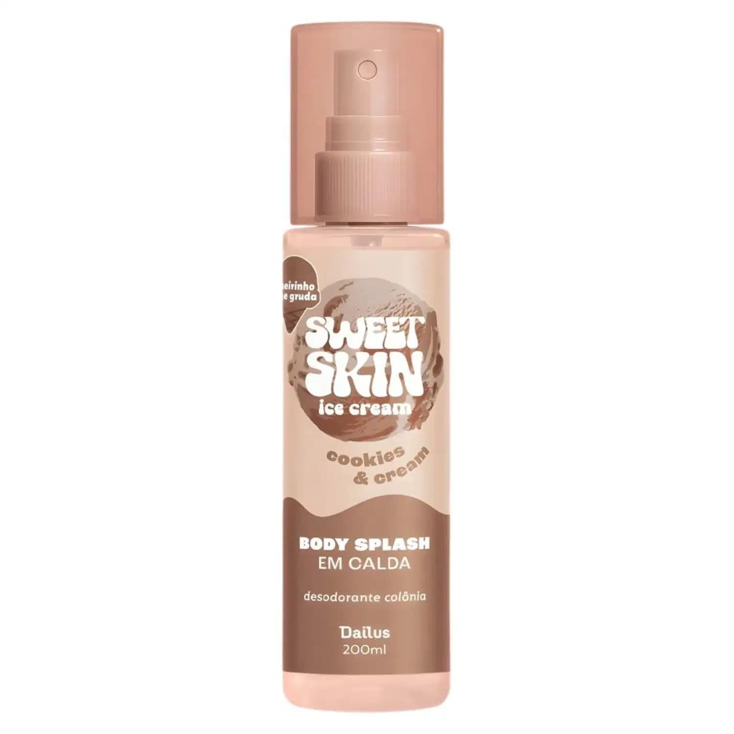 Body Splash Em Calda Dailus Sweet Skin Ice Cream Cookies e Cream 200ml