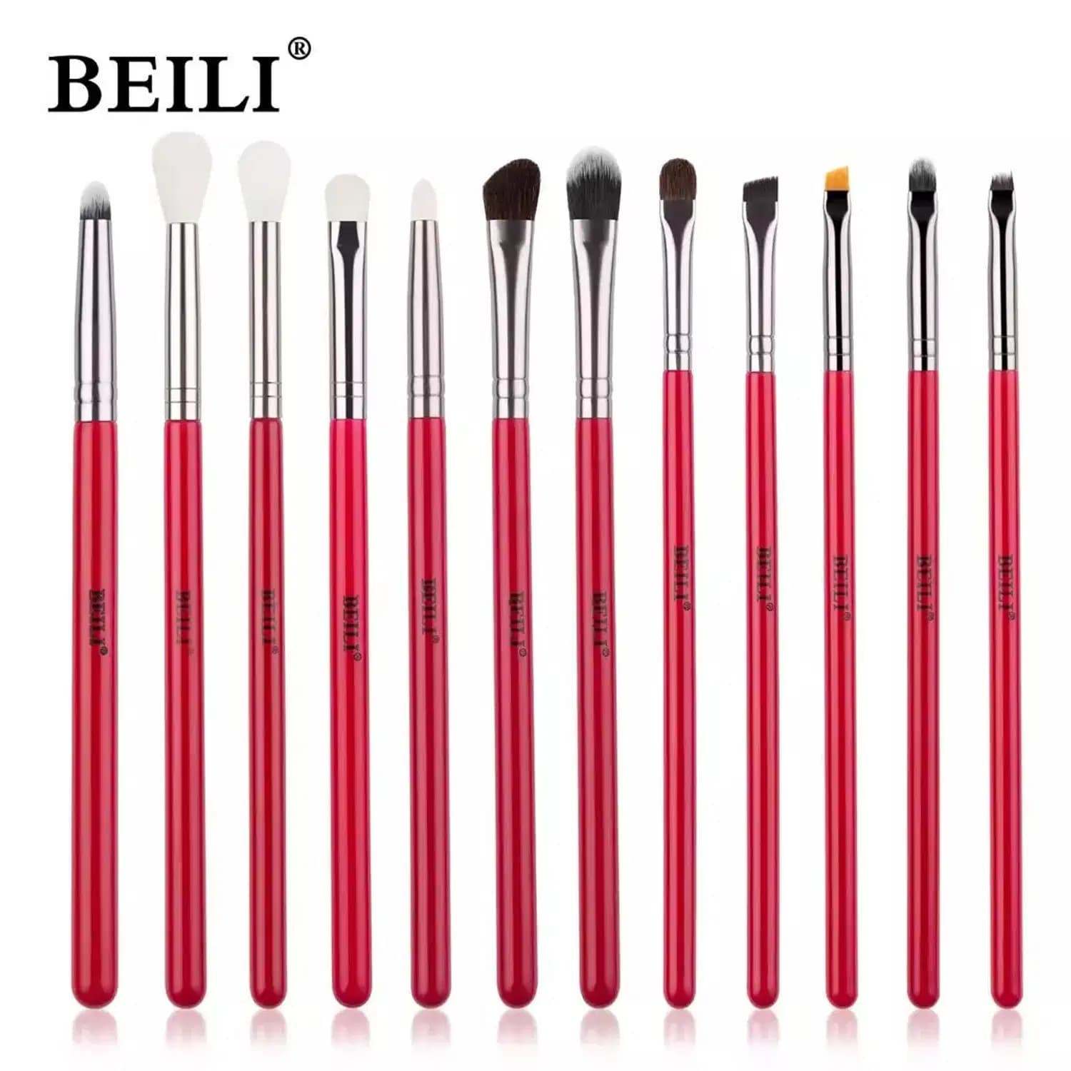 Conjunto de Pincéis Maquiagem Preto BEILI, 10-19 Pcs Natural HE12