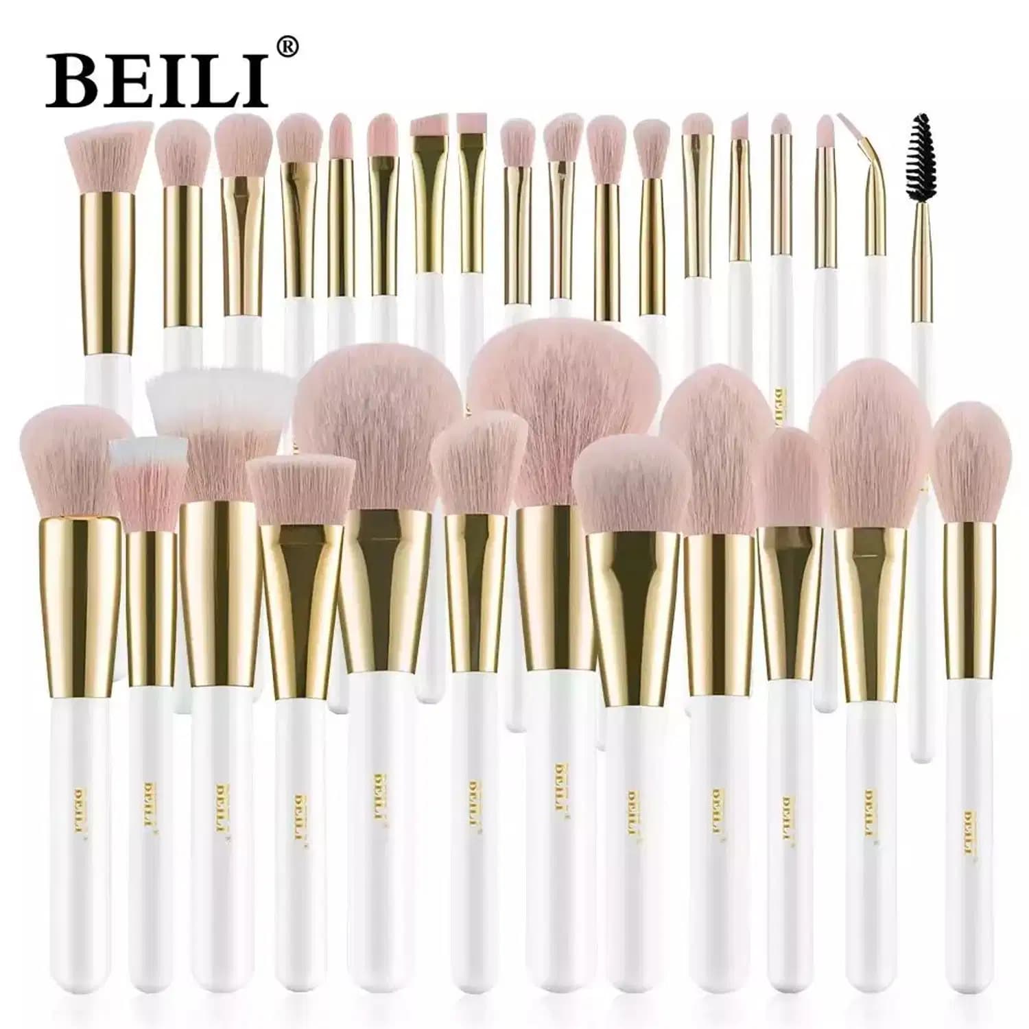 Conjunto de Pincéis Maquiagem Profissional Beili Sombra e Pó WG-30 peças