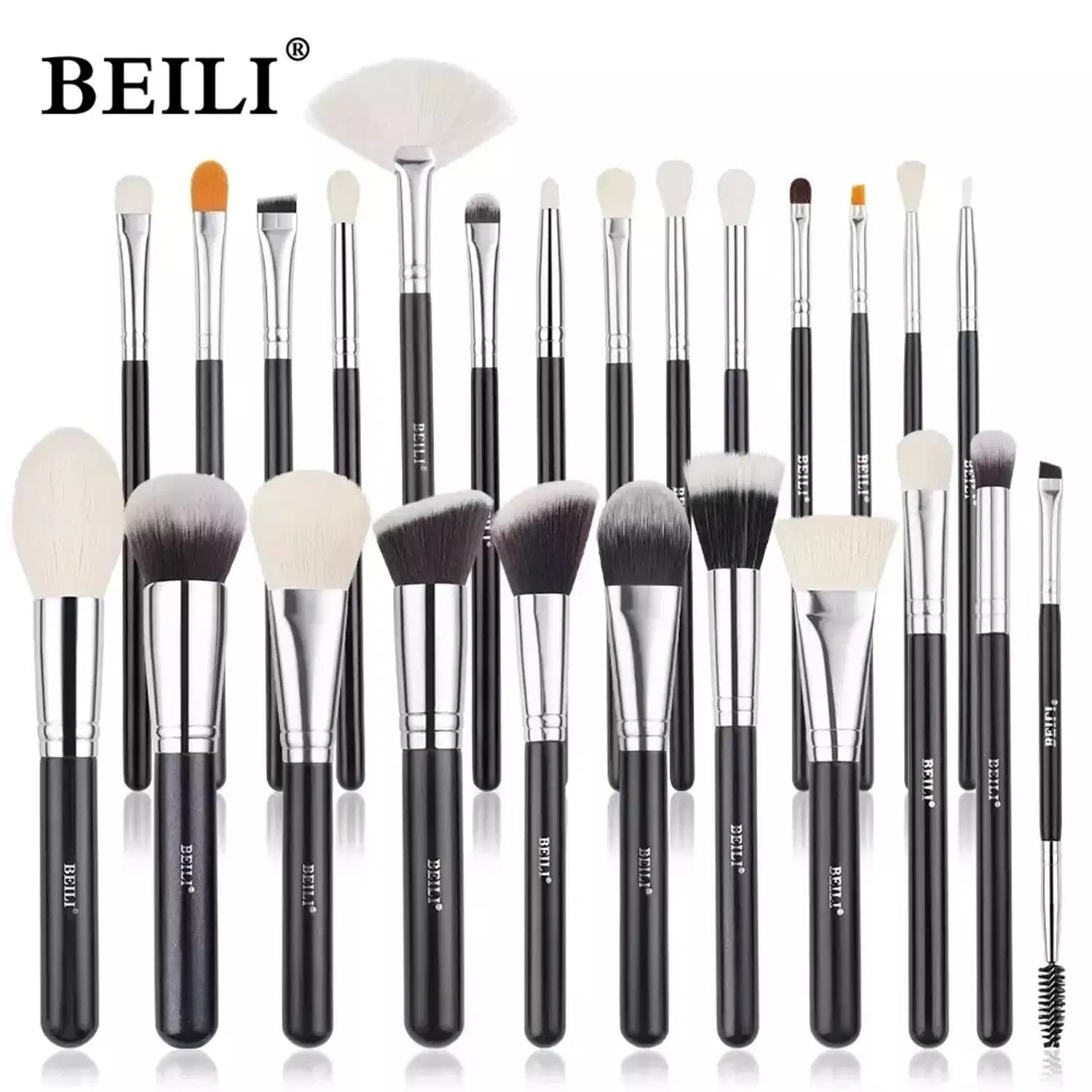KIT Pincéis de Maquiagem Profissional BEILI Blush e Sombra S02-25PCS
