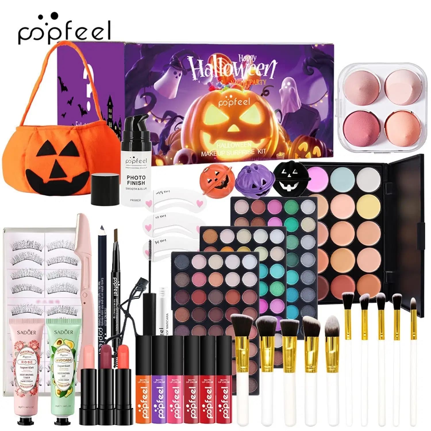 Kit de Maquiagem POPFEEL Halloween Batom, Sobra, Blush 3