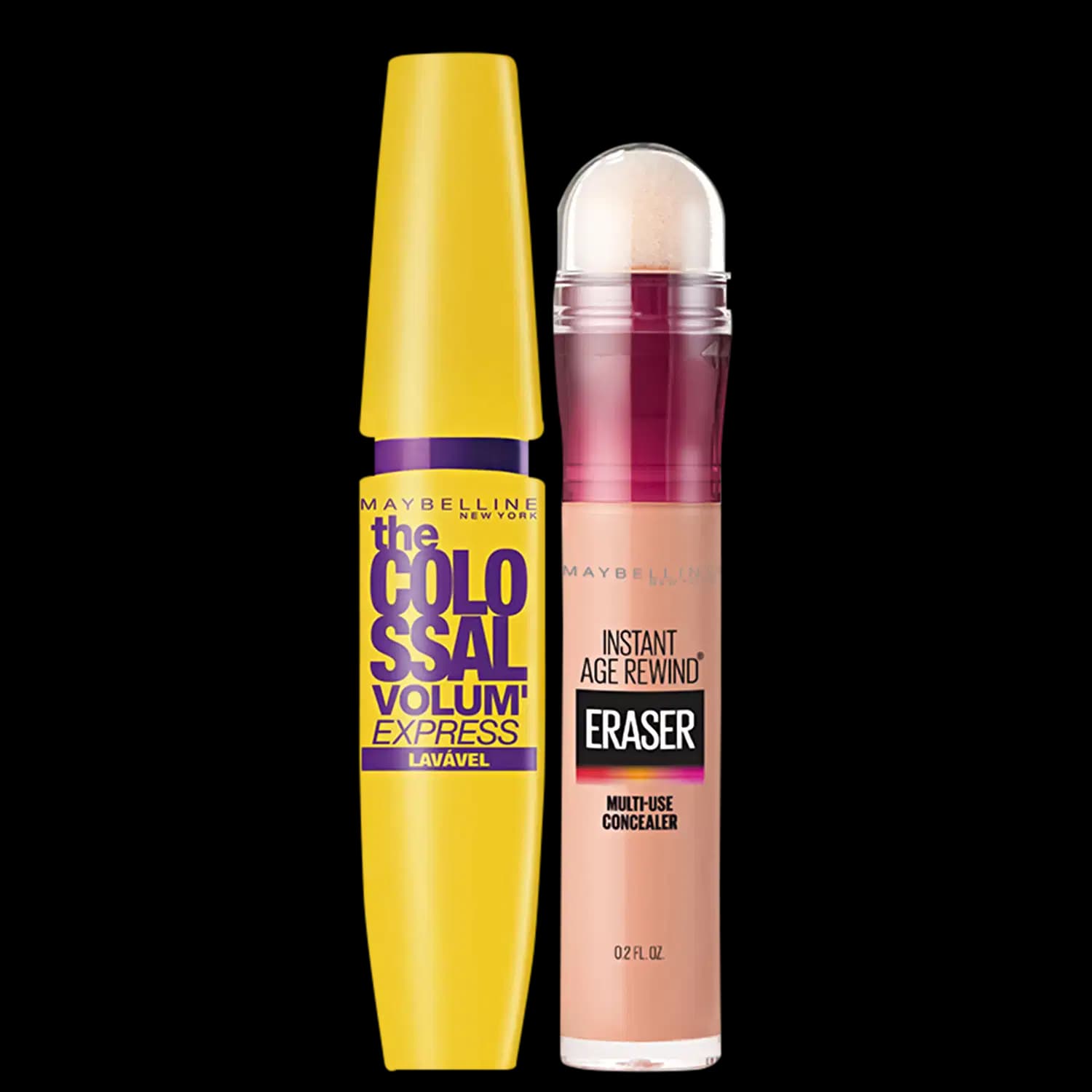 Kit Maybelline Pele e Cílios Perfeitos - Máscara de Cílios 9,2ml + Corretivo Líquido 5,9ml