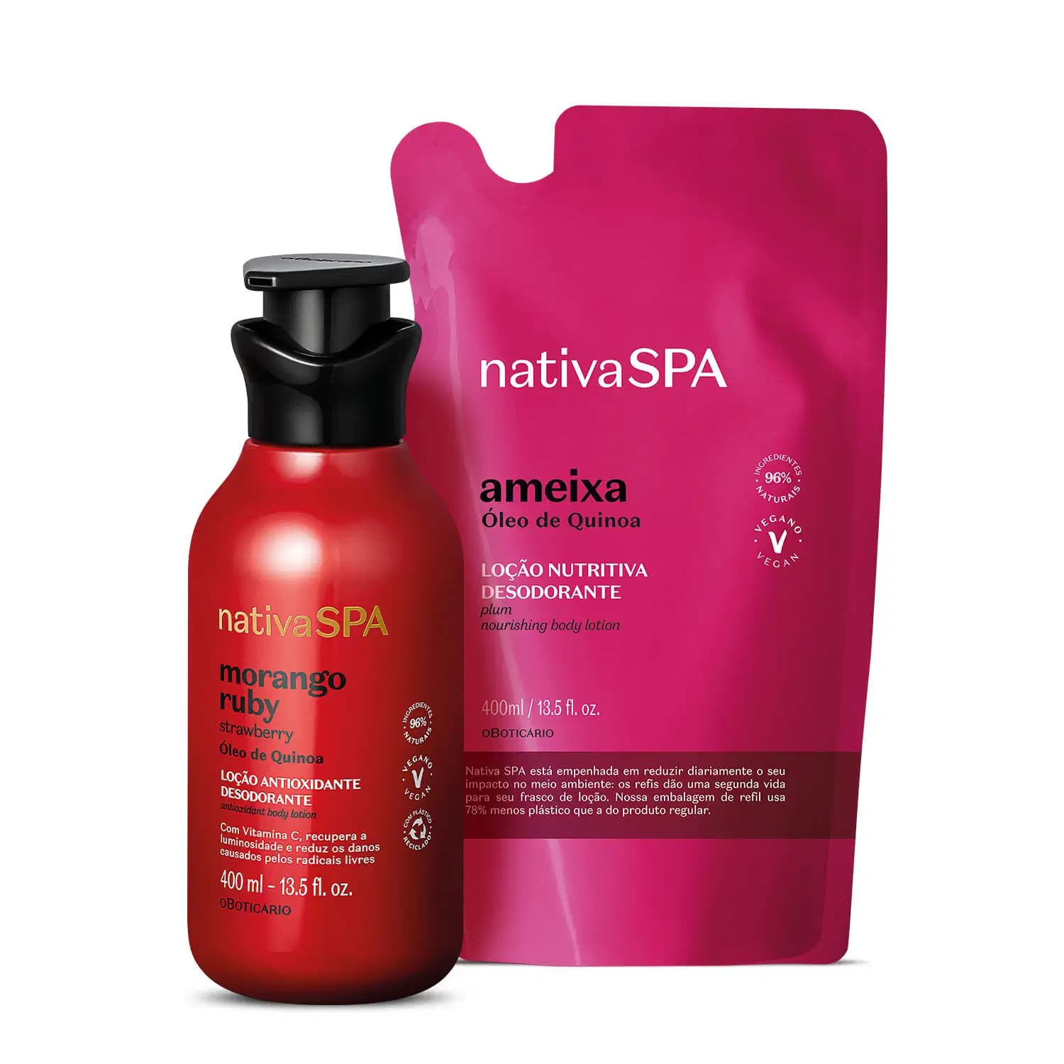 Kit Nativa SPA Morango Ruby e Ameixa o Boticário (2 Produtos)