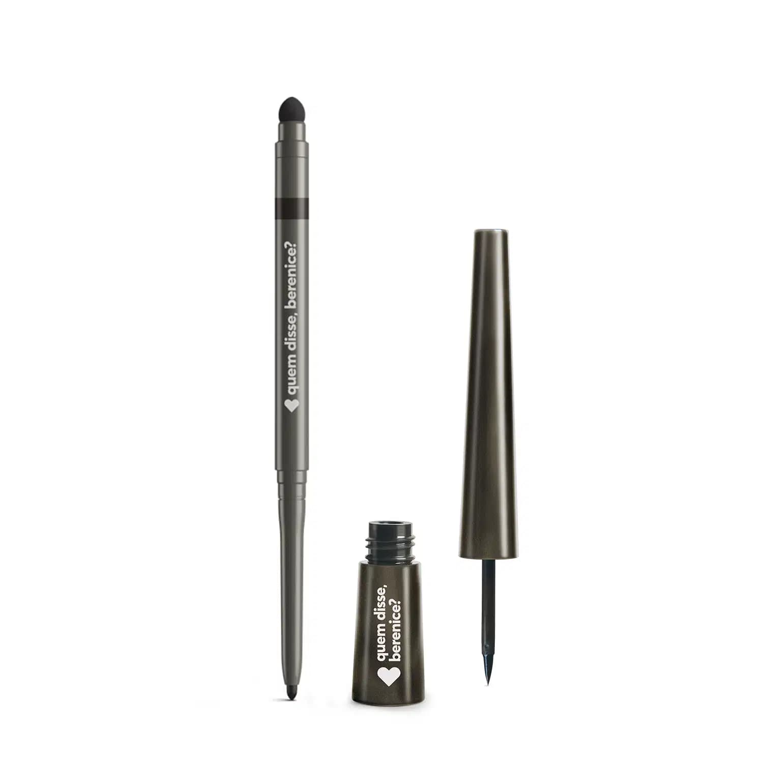 Combo Quem Disse, Berenice?: Lápis Para Olhos Preto 1,2g + Delineador Preto para Olhos 5ml