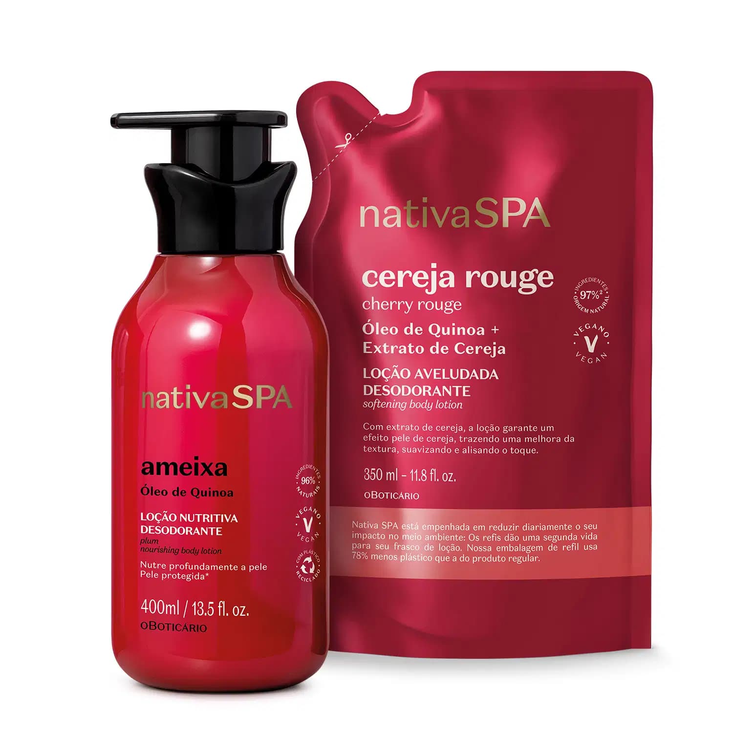 Kit Nativa Spa Ameixa + Cereja Rouge o Boticário (2 Produtos)