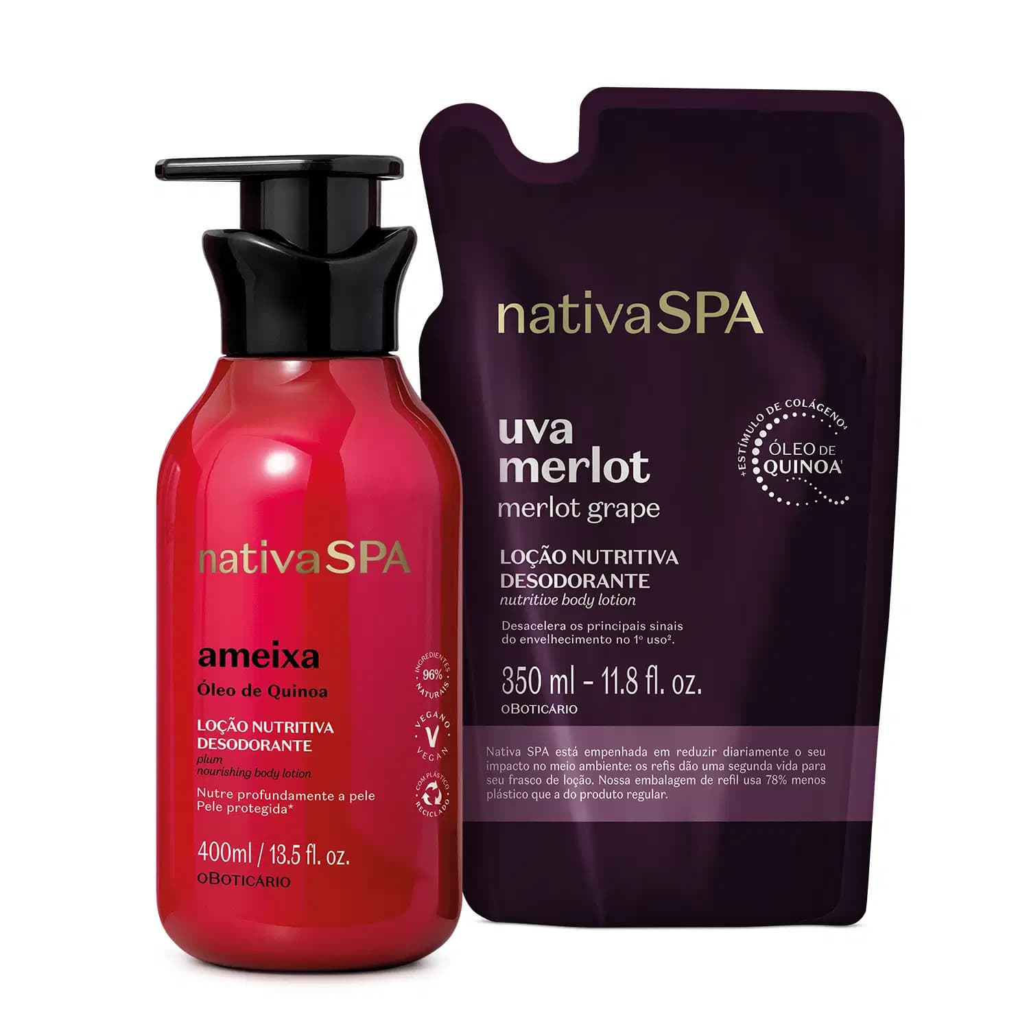 Kit Nativa Spa Ameixa + Uva Merlot o Boticário (2 Produtos)