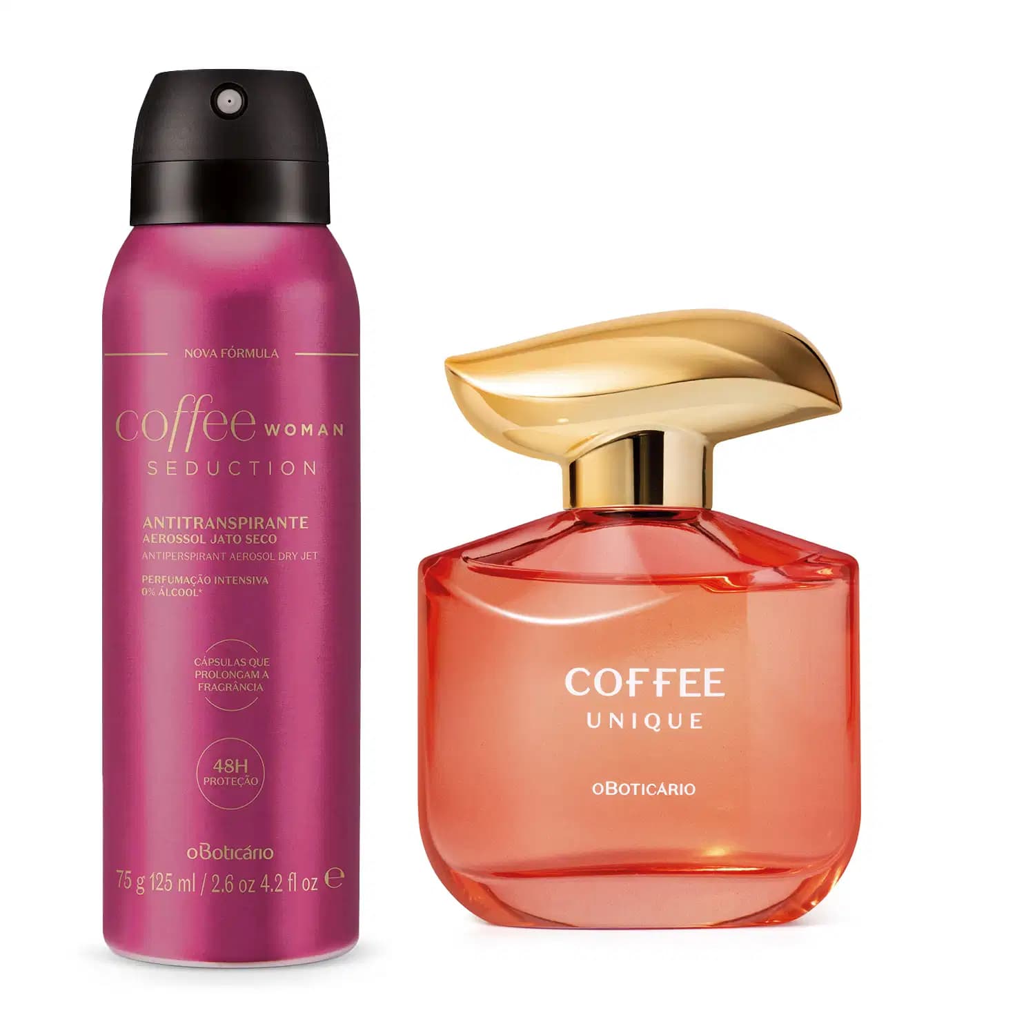 Combo Coffee Woman: Unique Desodorante Colônia 100ml + Desodorante Antitranspirante Aerosol Seduction 75g