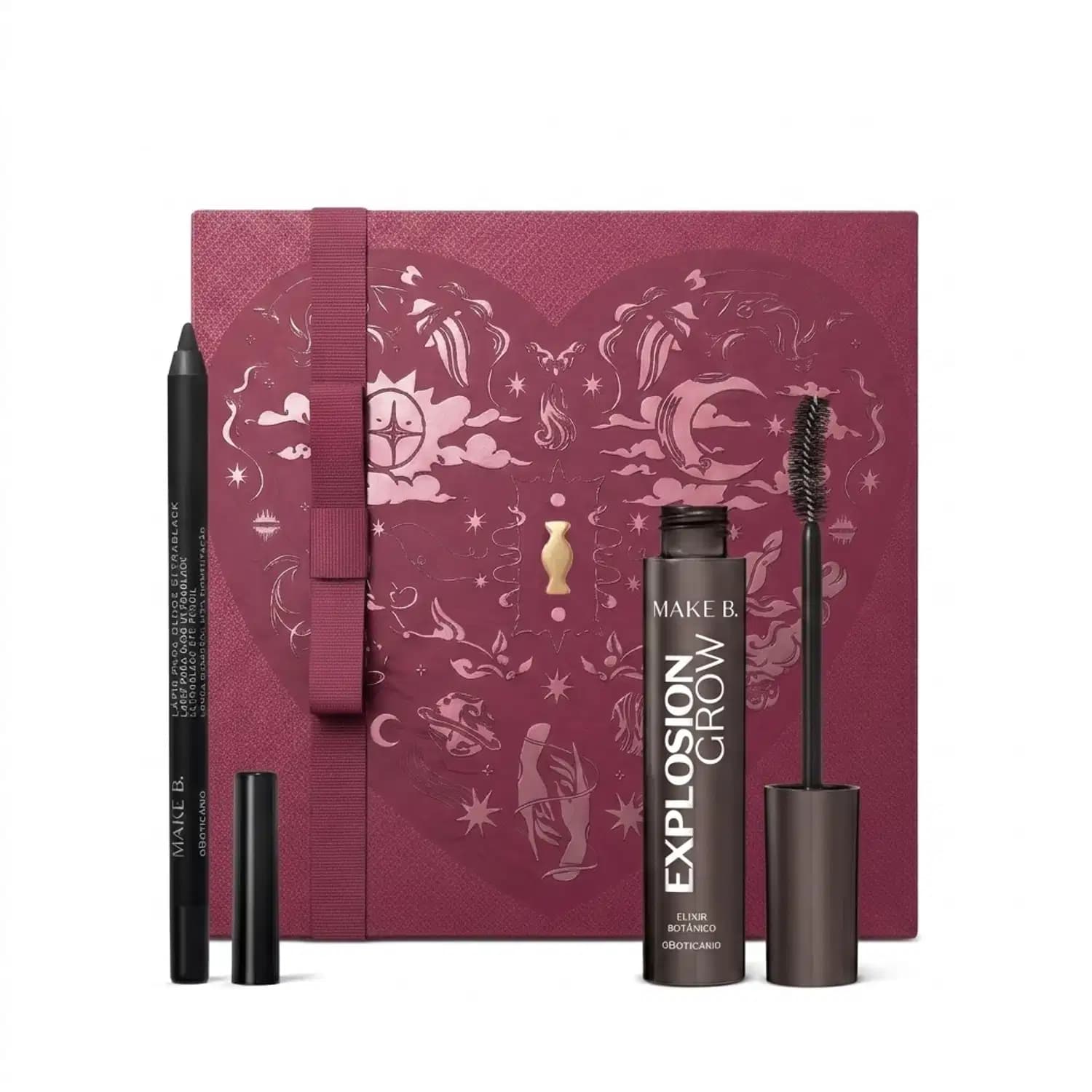 Combo Presente Dia Dos Namorados Make B.: Lápis Para Olhos Preto 1,2g + Máscara De Cílios 10g