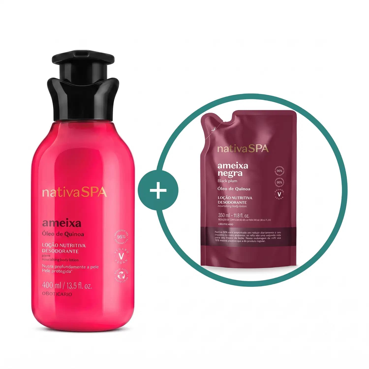 Kit Nativa SPA o Boticário Ameixa + Refil Ameixa Negra (2 Produtos)