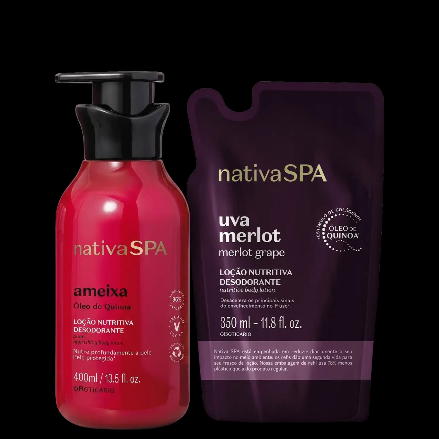 Kit Nativa SPA Ameixa e Uva Merlot o Boticário (2 Produtos)