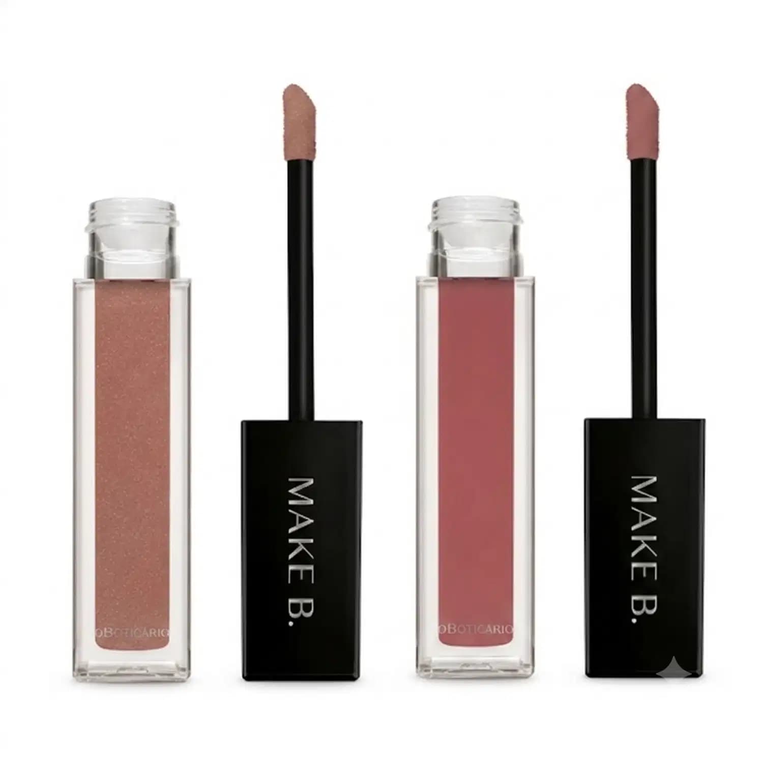 Combo Make B.: Gloss Labial Marrom Claro Soft Silk 5ml + Gloss Labial Rosa New Rose 5ml