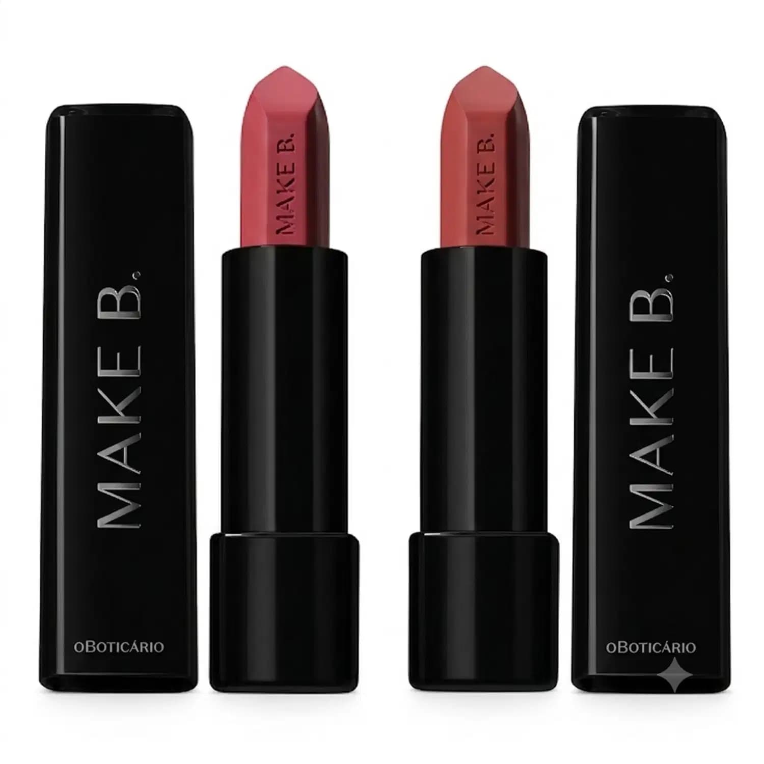 Combo Make B.: Batom Mate Rosa Rose Fabulous 4g + Batom Mate Marrom Hot Brown 4g
