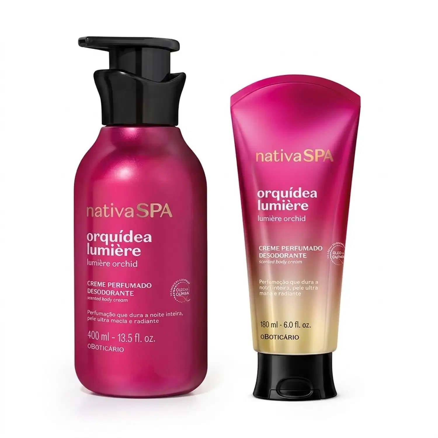 Kit Nativa SPA Orquídea Lumière o Boticário - Creme Perfumado Desodorante 400ml + Creme Perfumado Desodorante 180ml