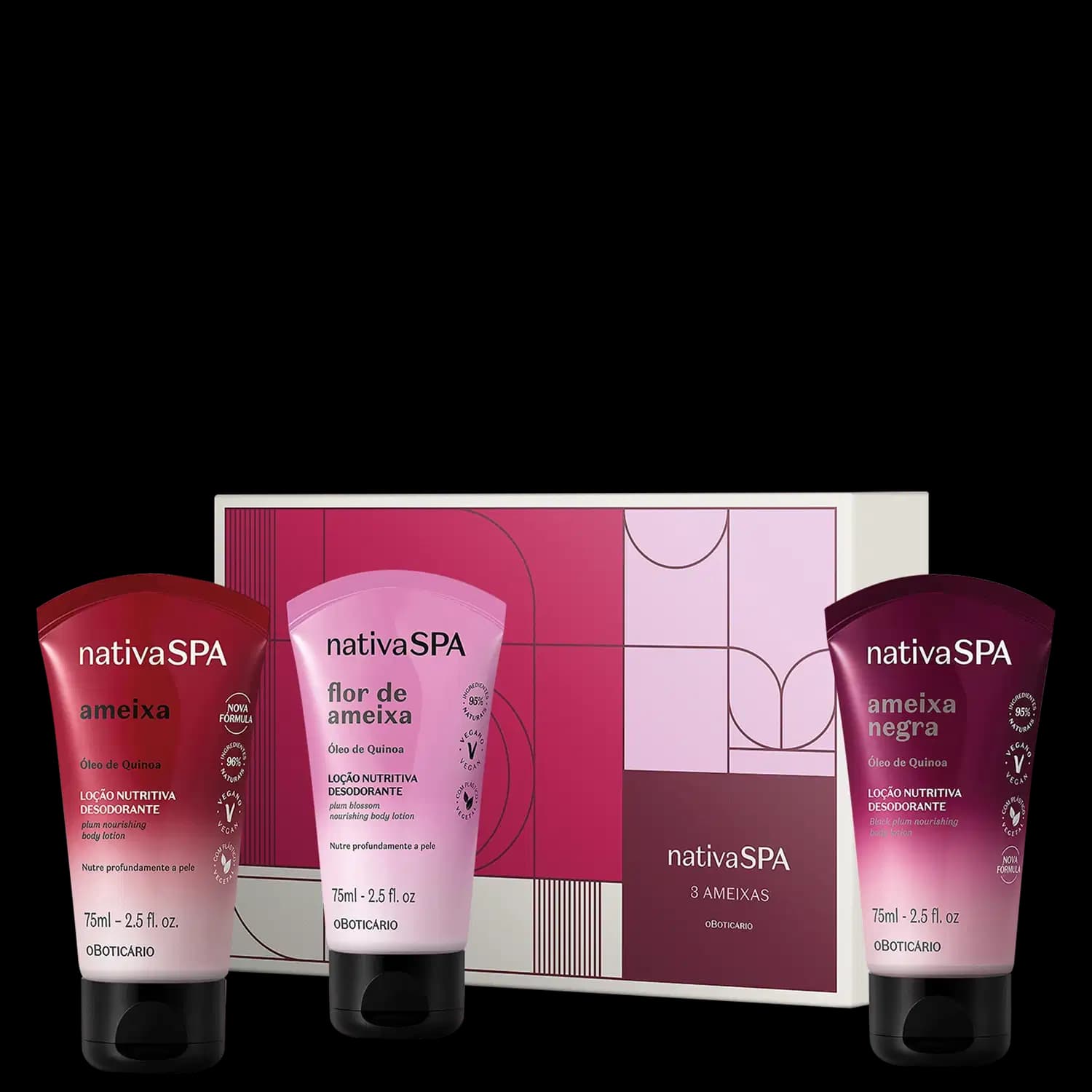 Kit o Boticário Nativa SPA Ameixa Mini (3 Produtos)
