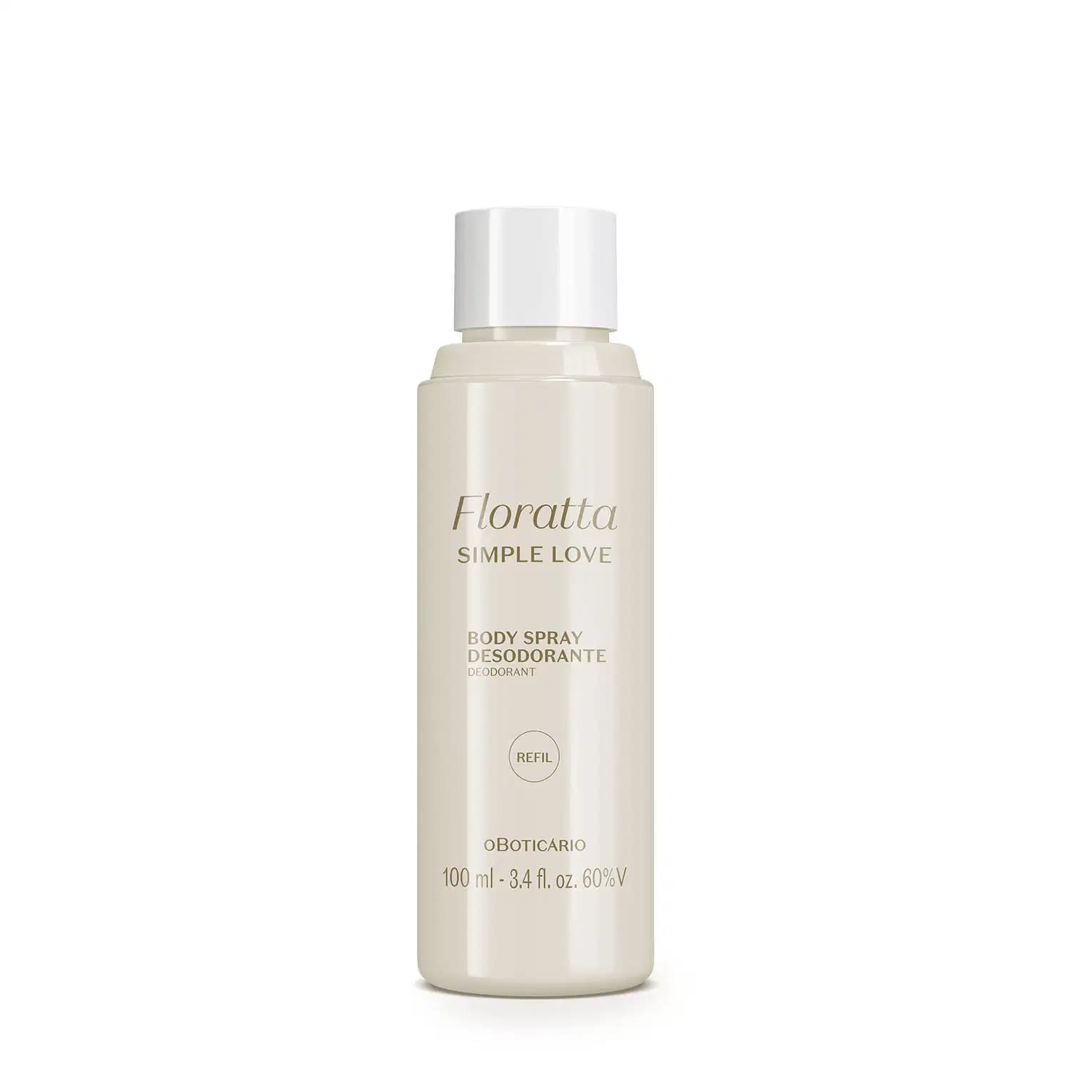 Refil Body Spray Desodorante Floratta Simple Love 100ml