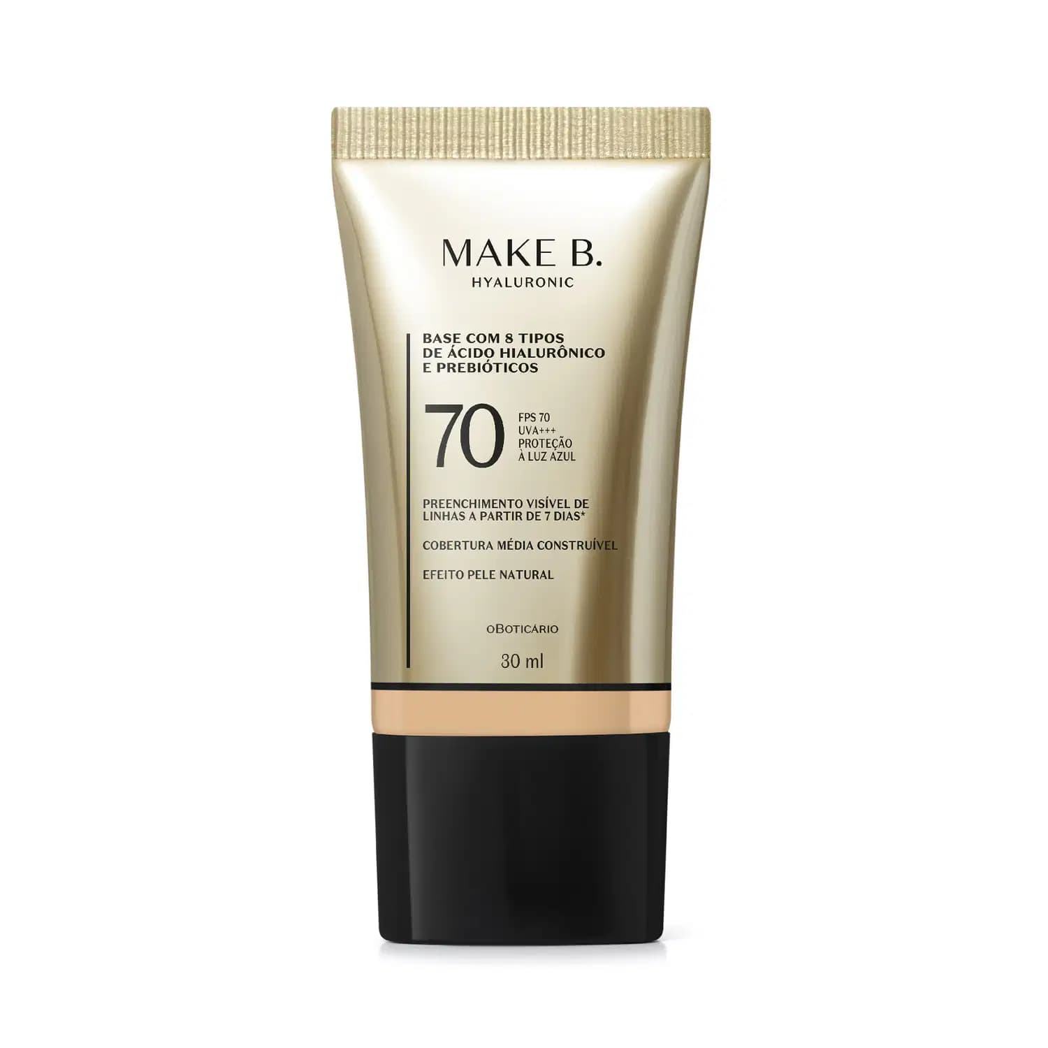 Base Líquida Protetora FPS 70 Make B. Hyaluronic Cor 130Q 30ml