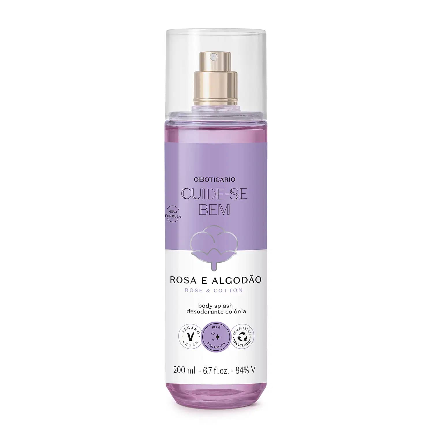 Cuide-se Bem Rosa e Algodão o Boticário - Body Splash Desodorante Colônia 200ml
