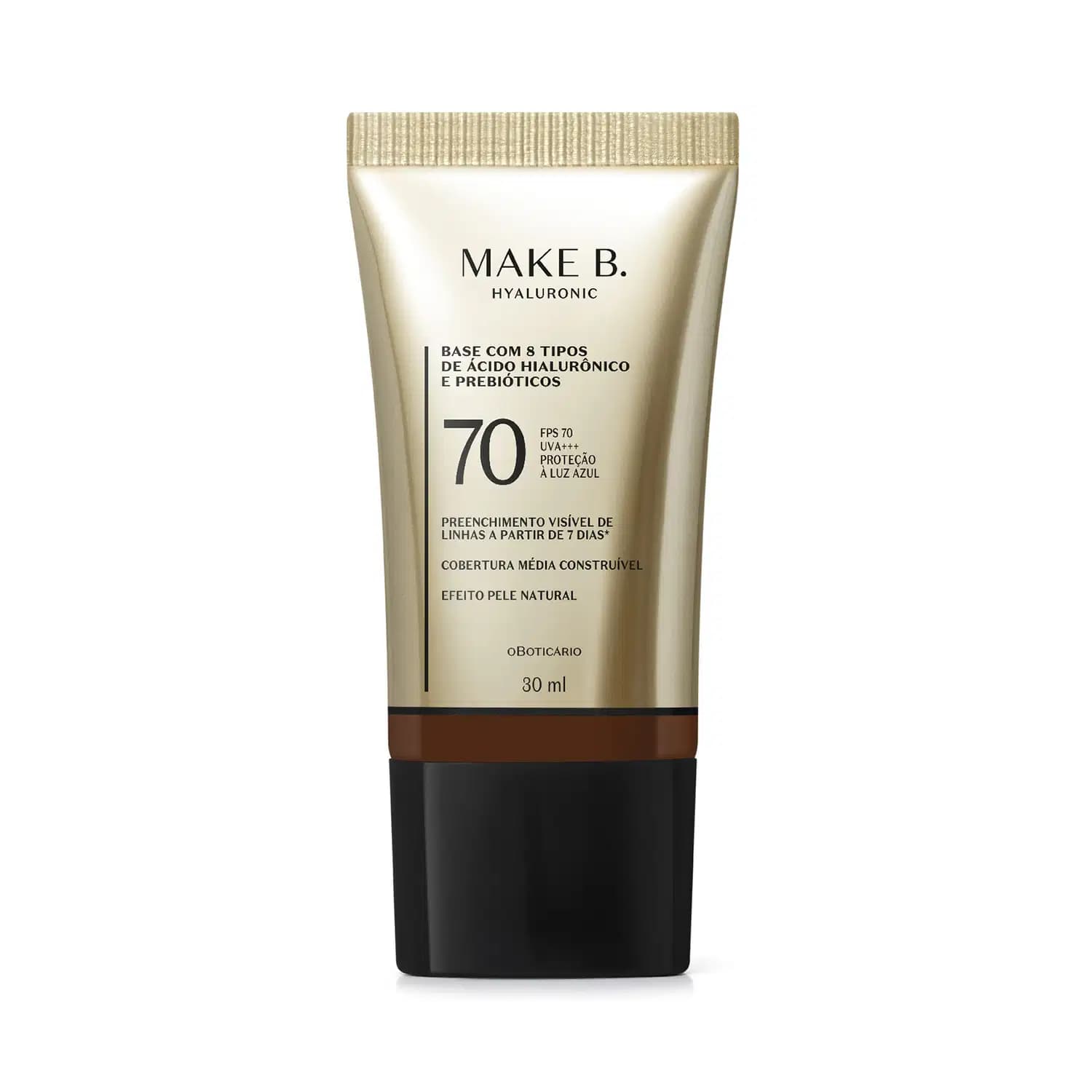 Base Líquida Protetora FPS 70 Make B. Hyaluronic Cor 340Q 30ml