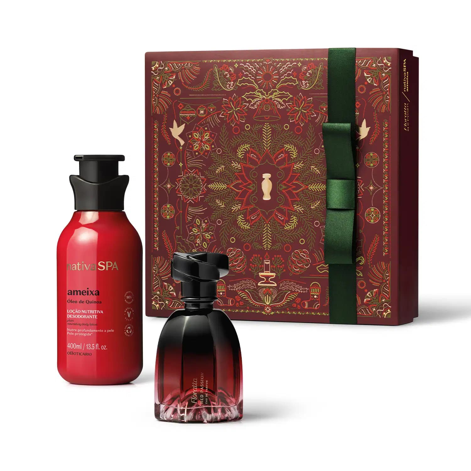 Kit Presente Natal Floratta Red Passion e Nativa Spa (2 itens)