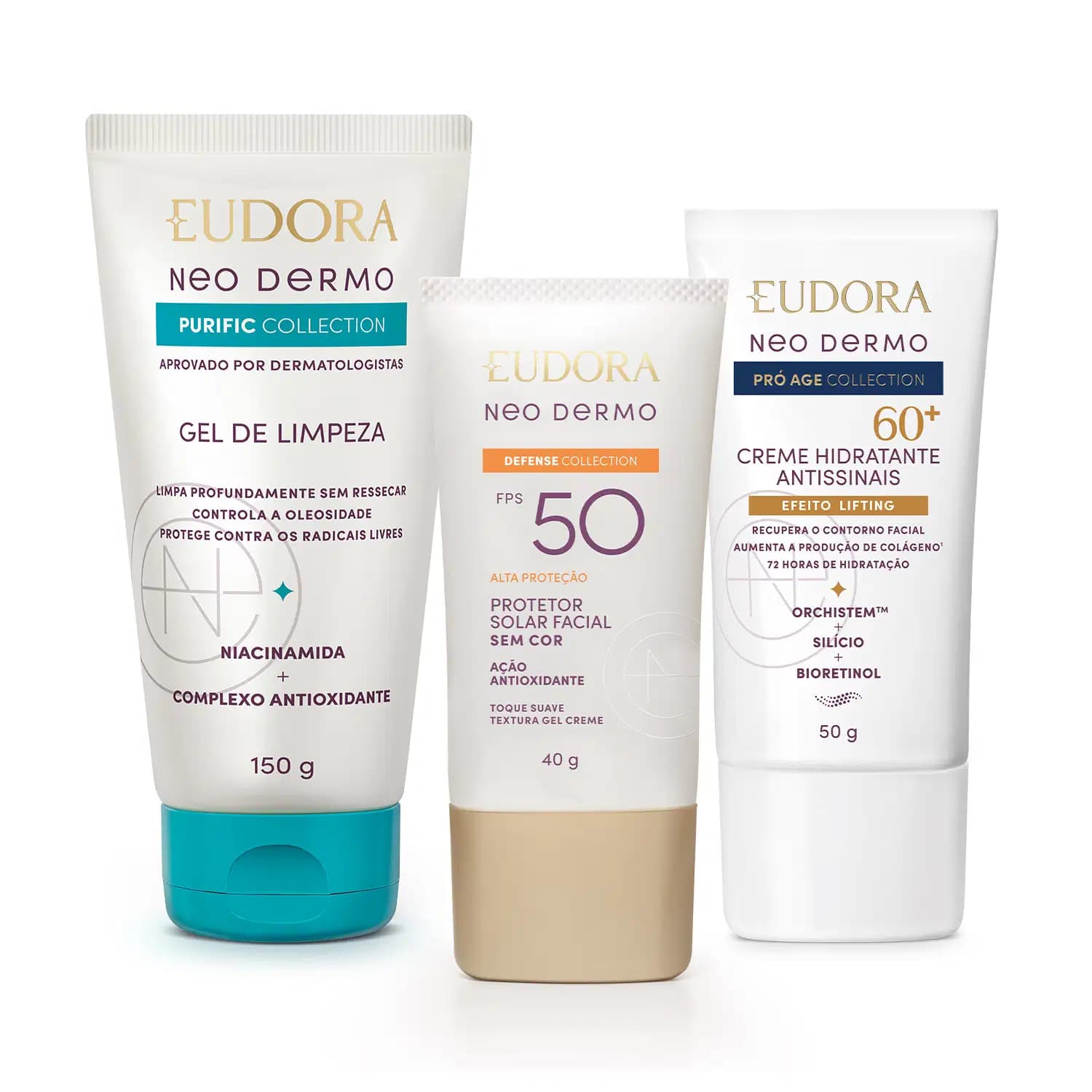 Kit Eudora Neo Dermo Rotina de Skincare (3 Produtos)