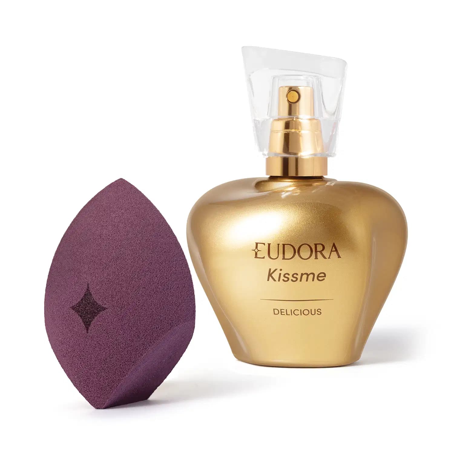 Conjunto Kiss Me & Eudora Make - Desodorante Colônia 50ml + Esponja de Maquiagem