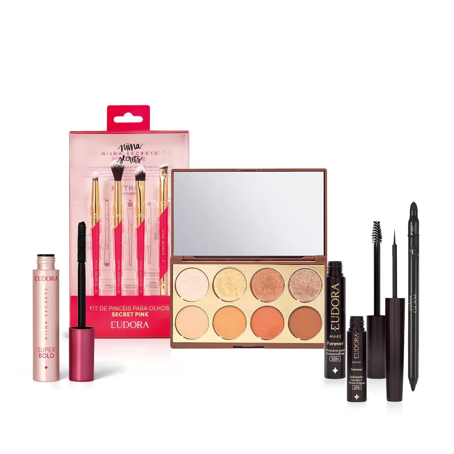 Kit Eudora Make & Niina Secrets Maquiagem para Olhos (6 Produtos)