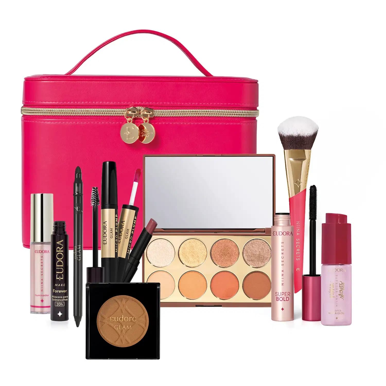 Kit Eudora Make Maquiagem Completa + Maleta (10 Produtos)
