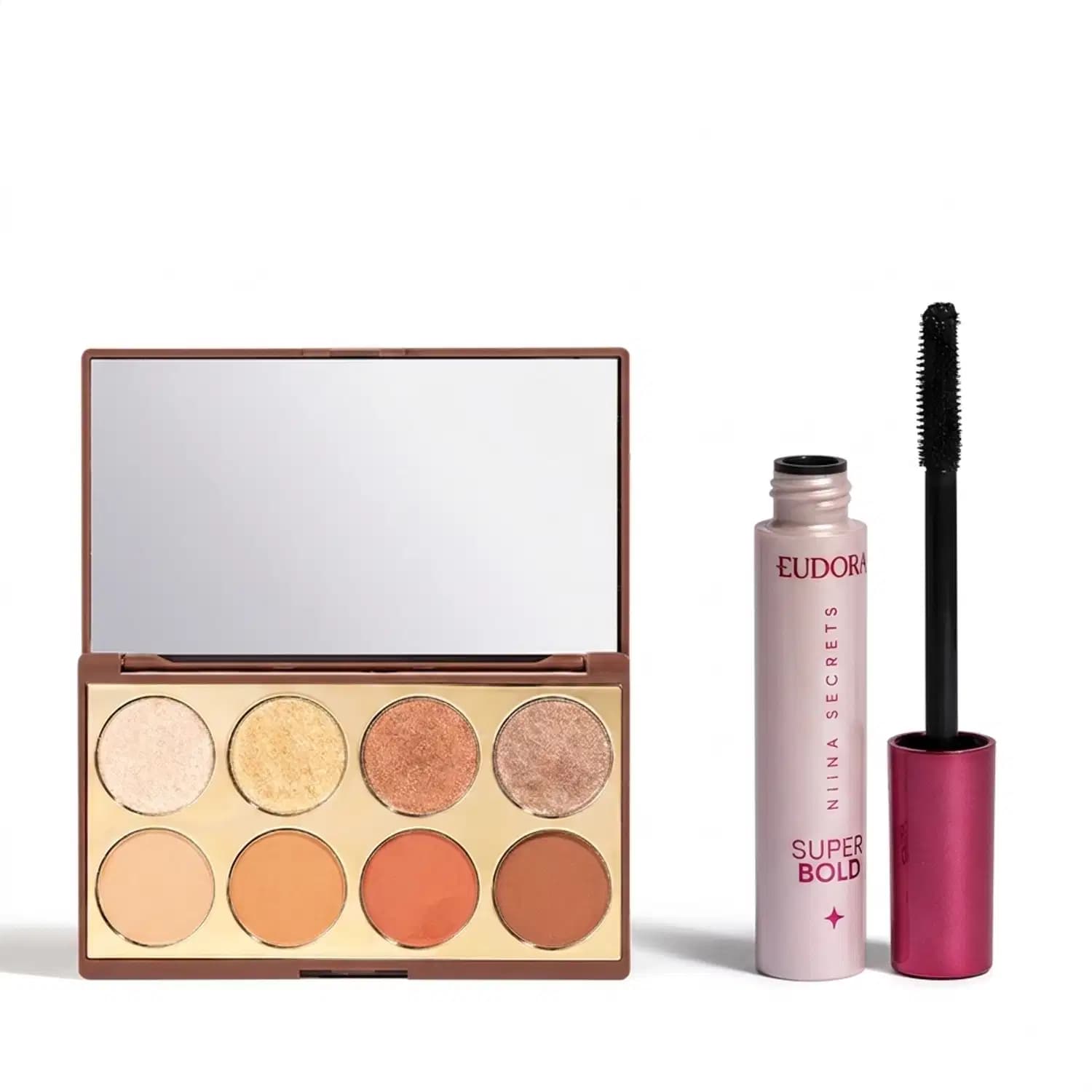 Combo Niina Secrets: Paleta de Sombra Neutrals 5,6g + Máscara para Cílios Super Bold 10g