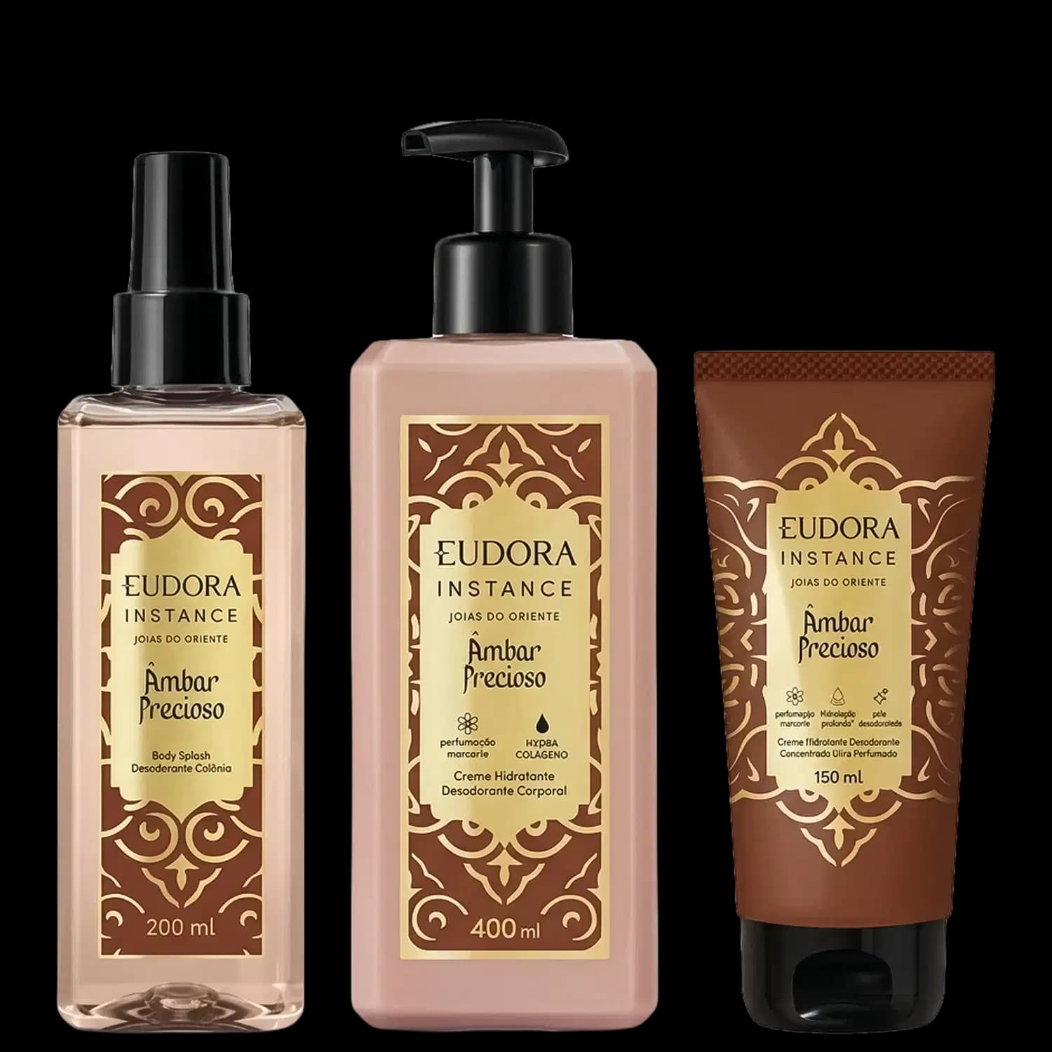 Kit Eudora Instance Jóias do Oriente Layering Âmbar Precioso (3 Produtos)