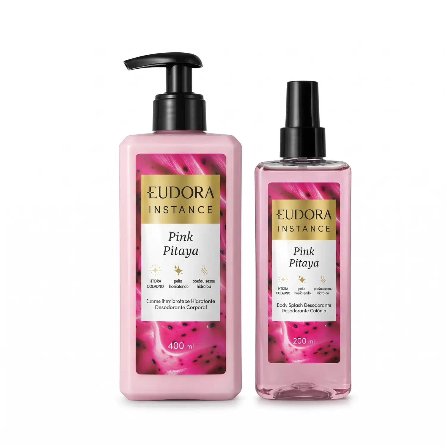 Combo Instance Pink Pitaya: Creme Desodorante Corporal 400ml + Body Splash Colônia 200ml