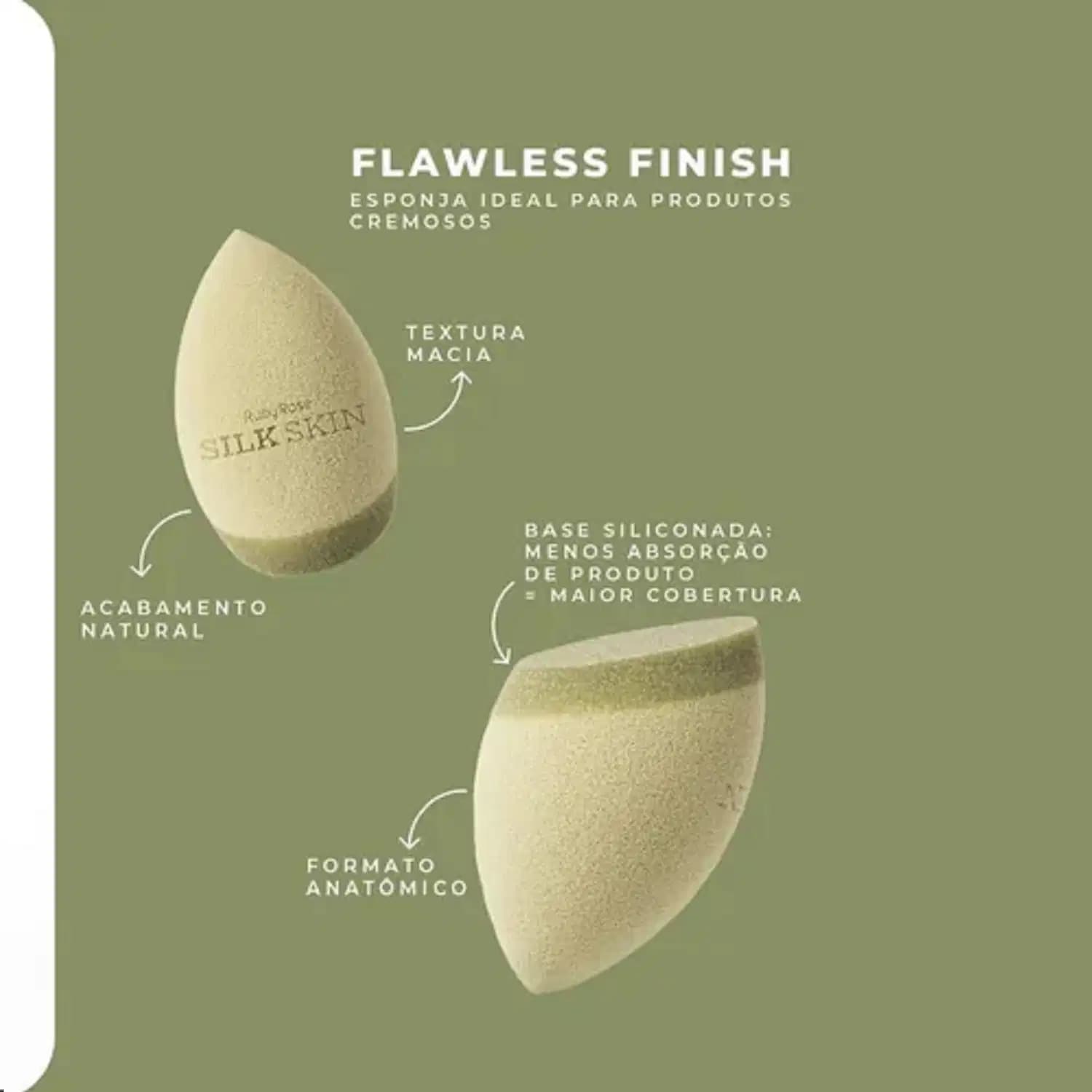 Esponja De Maquiagem Flawless Finish Silk Skin Ruby Rose