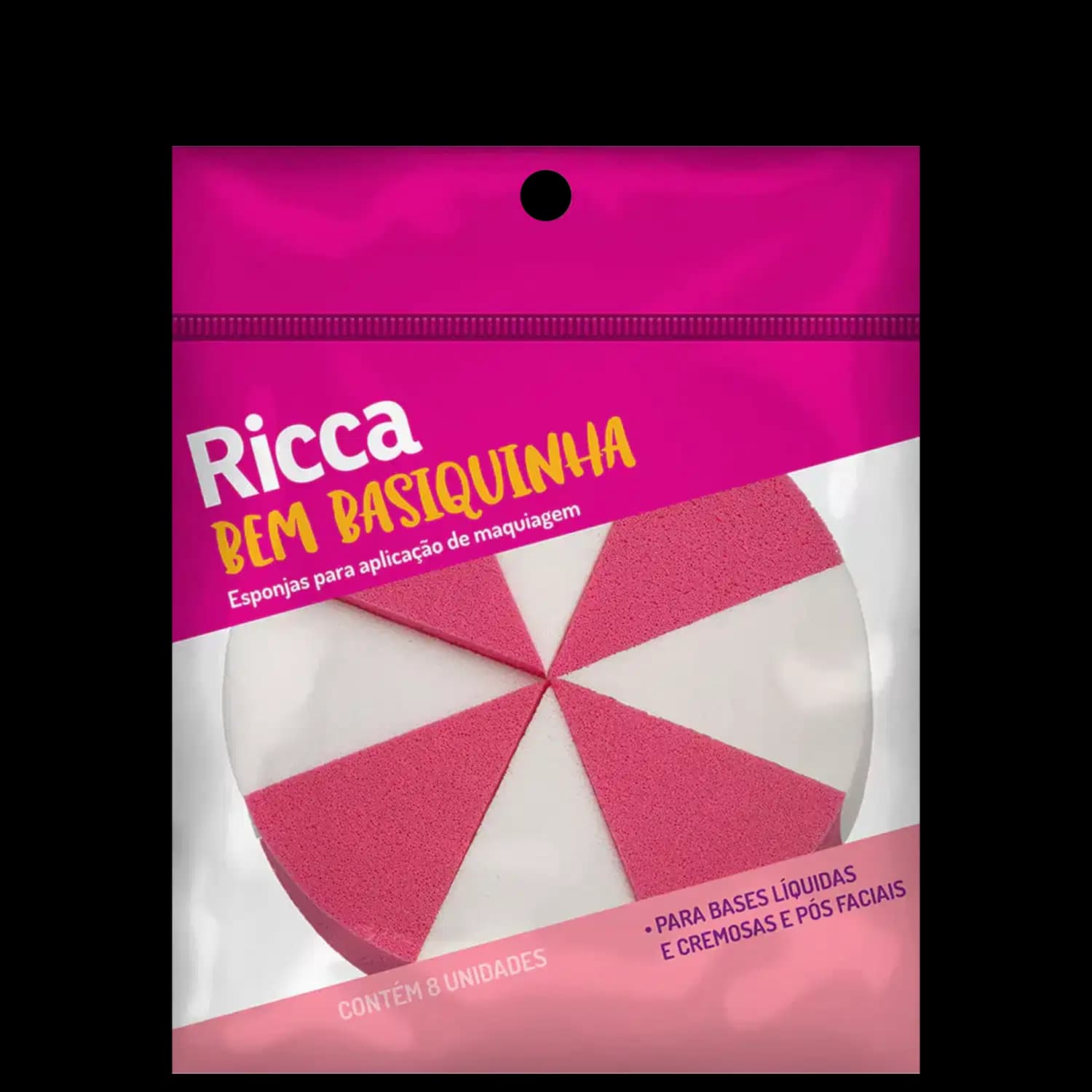 Ricca Edge Fracionada 1839 - Esponja para Maquiagem (8 Unidades)
