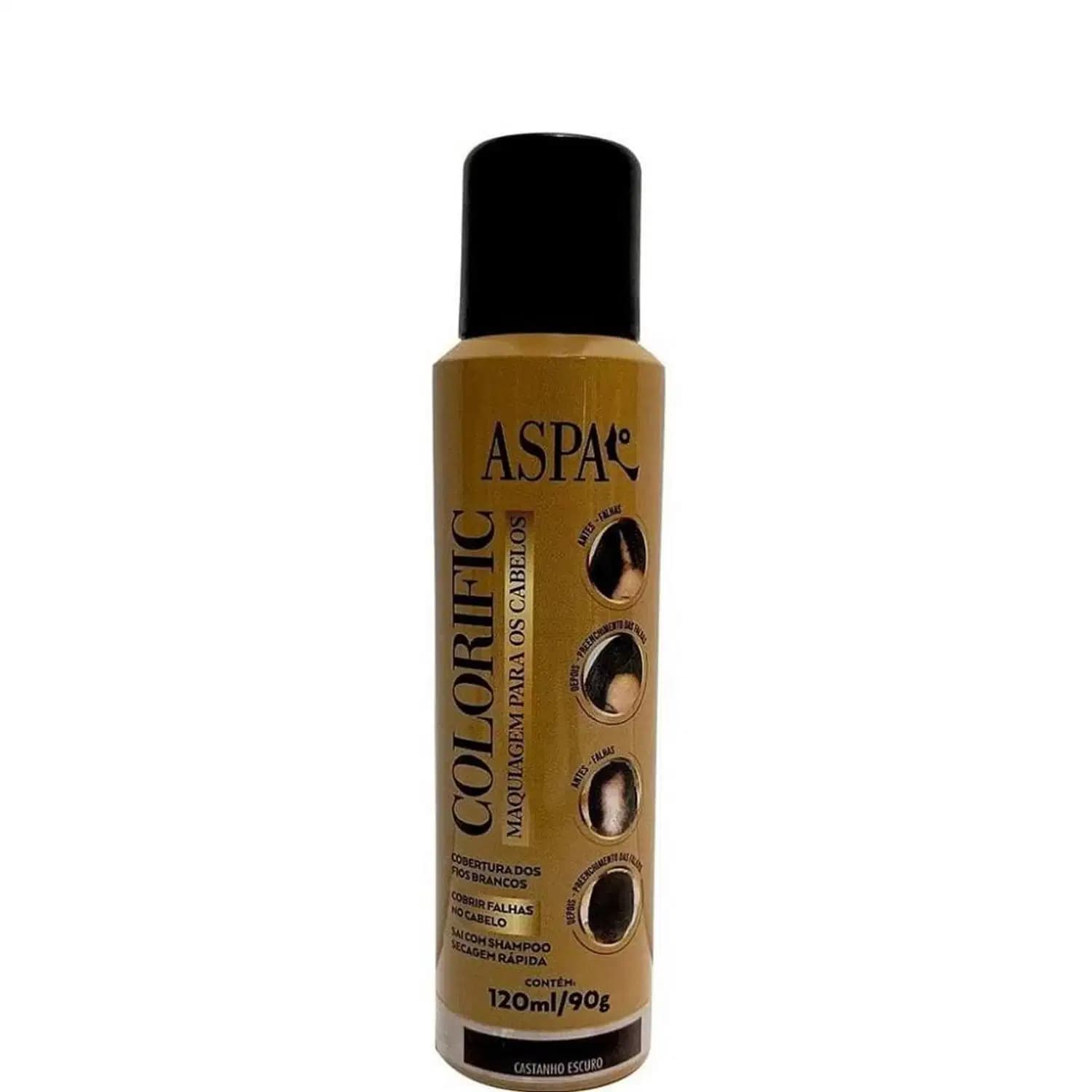 Aspa Colorific Castanho Escuro - Maquiagem Capilar 120ml