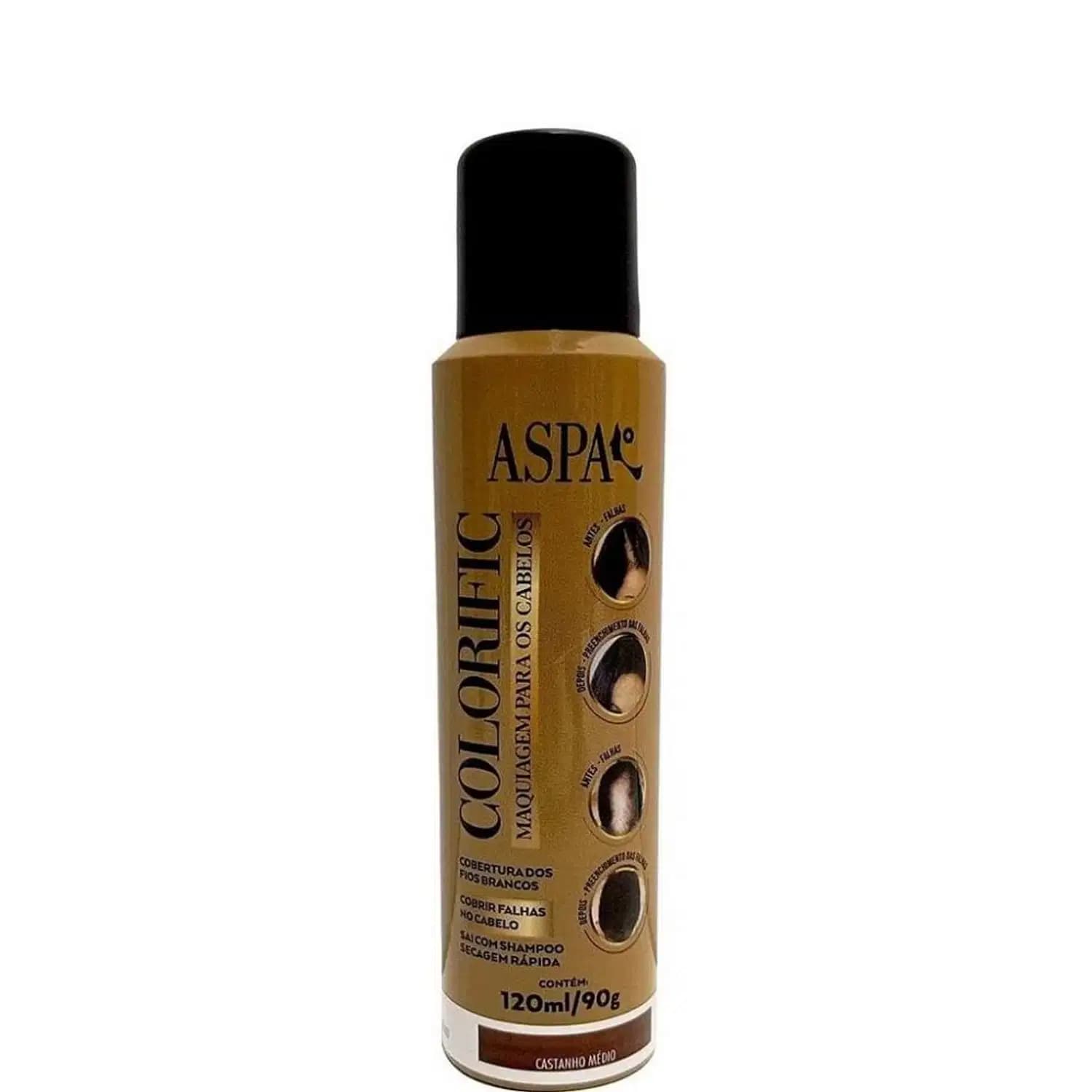 Aspa Colorific Castanho Médio - Maquiagem Capilar 120ml