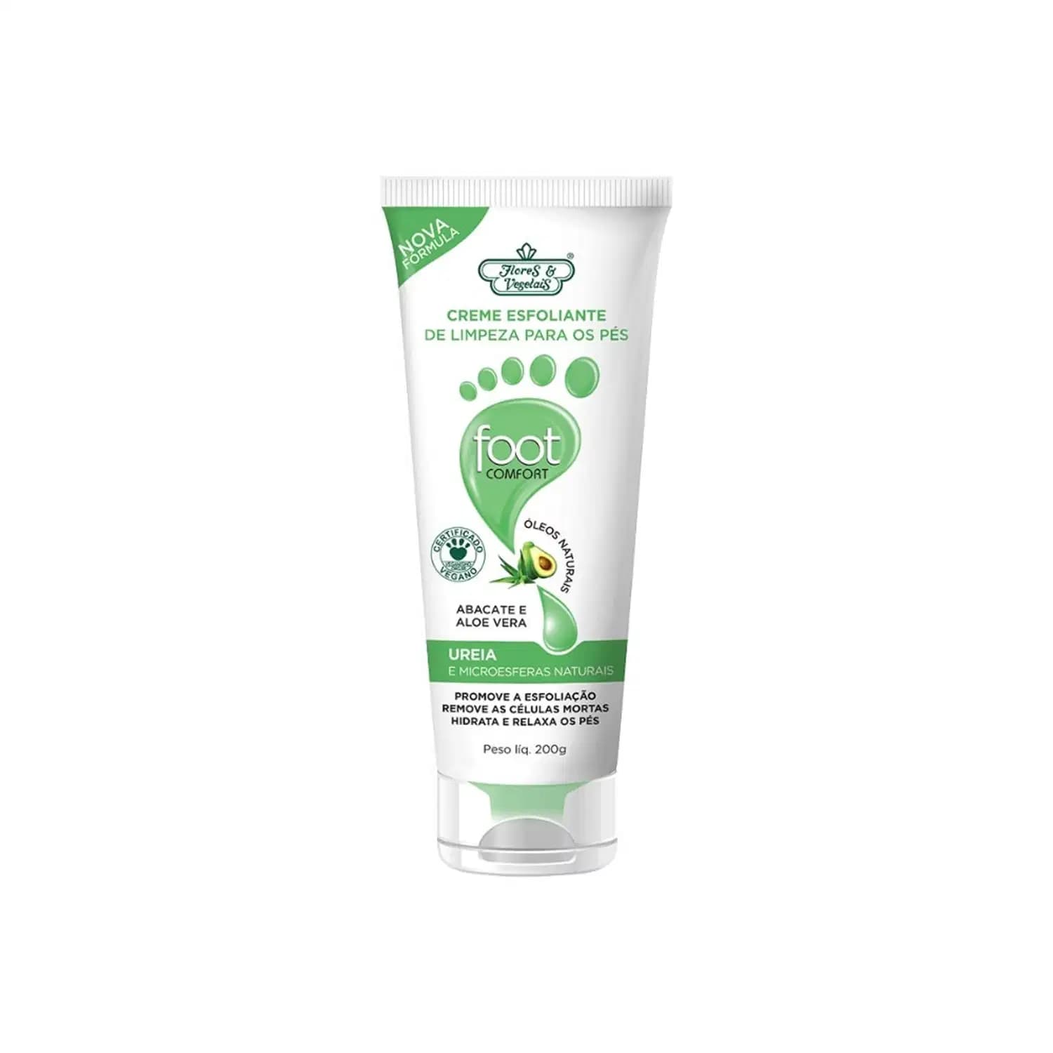 Creme Para Pés Flores e Vegetais Esfoliante 200g