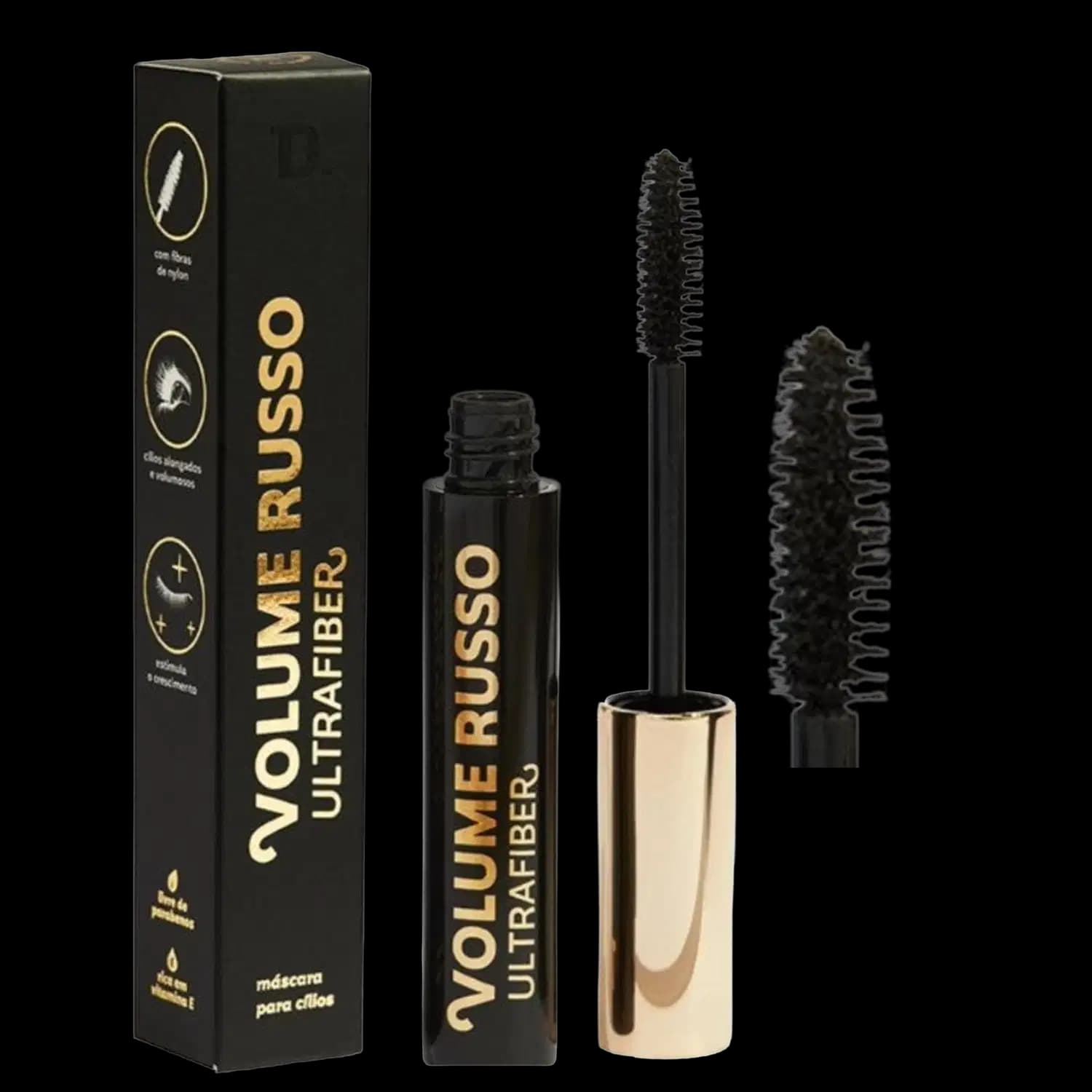 Dailus Volume Russo Ultrafiber Preto - Máscara de Cílios 6g