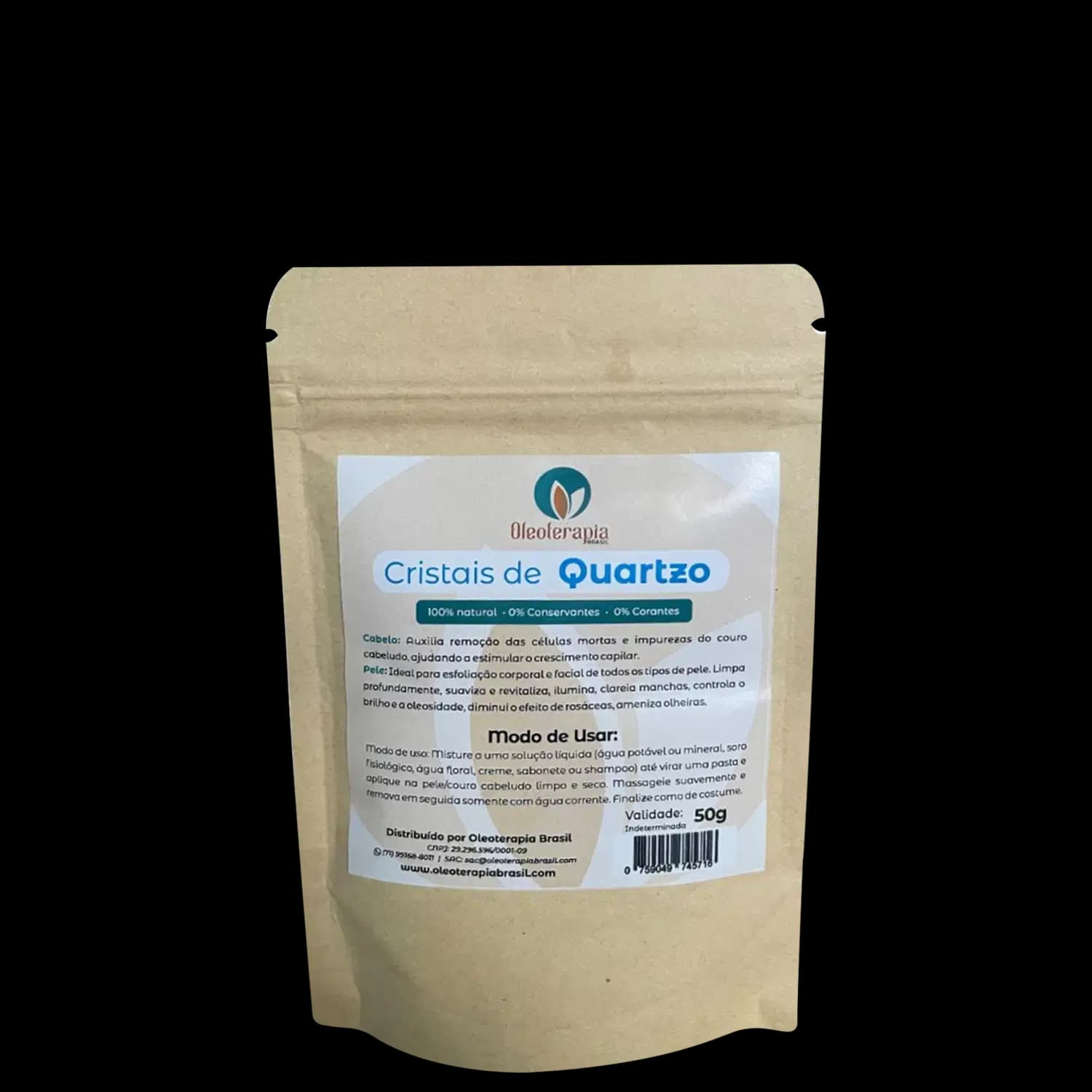 Oleoterapia Brasil Cristais de Quartzo - Esfoliante Facial e Corporal 50g