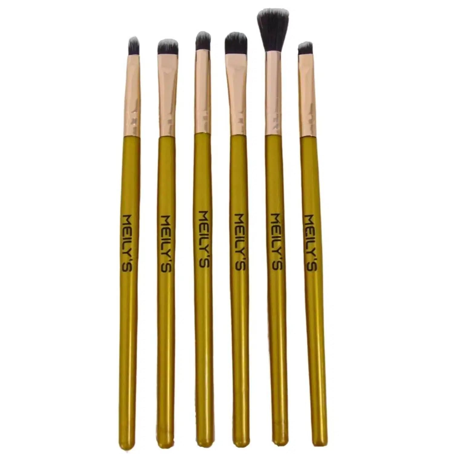 Kit Meily's Pincéis Dourados para Maquiagem (6 Produtos)